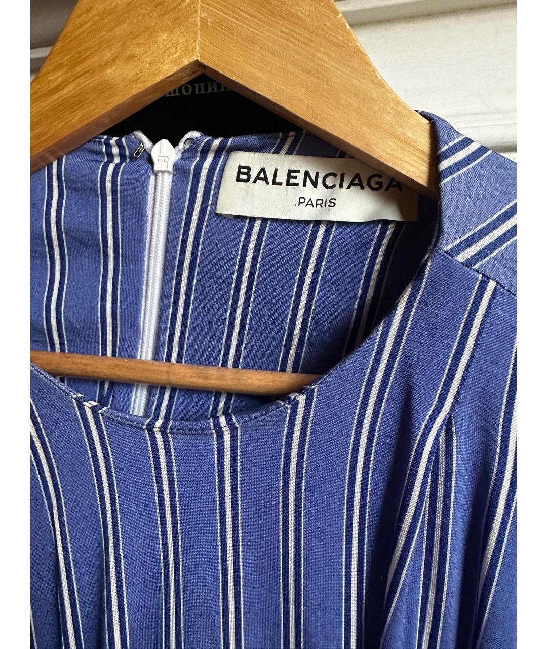 BALENCIAGA Синяя вискозная блузы, фото 3
