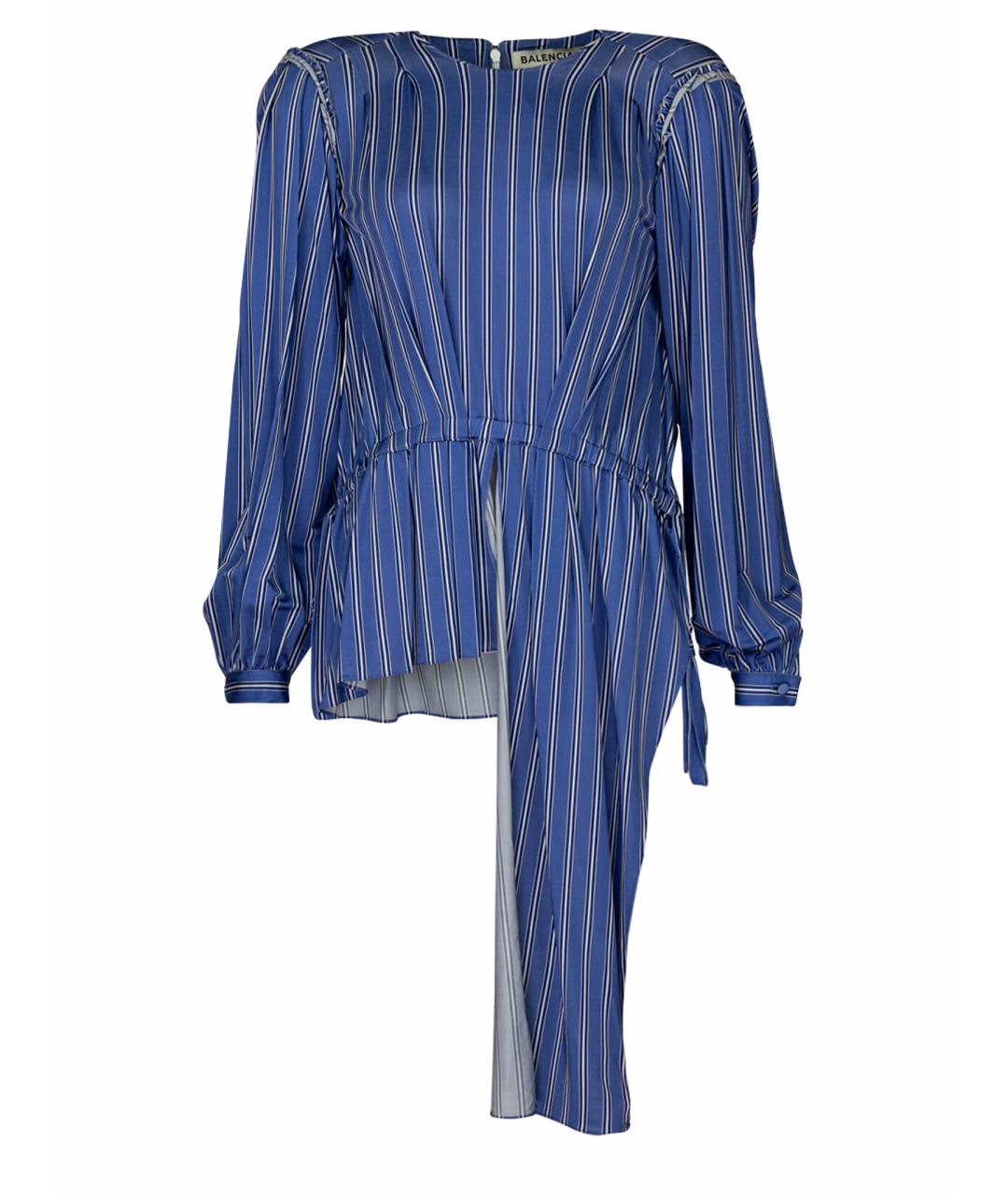 BALENCIAGA Синяя вискозная блузы, фото 1