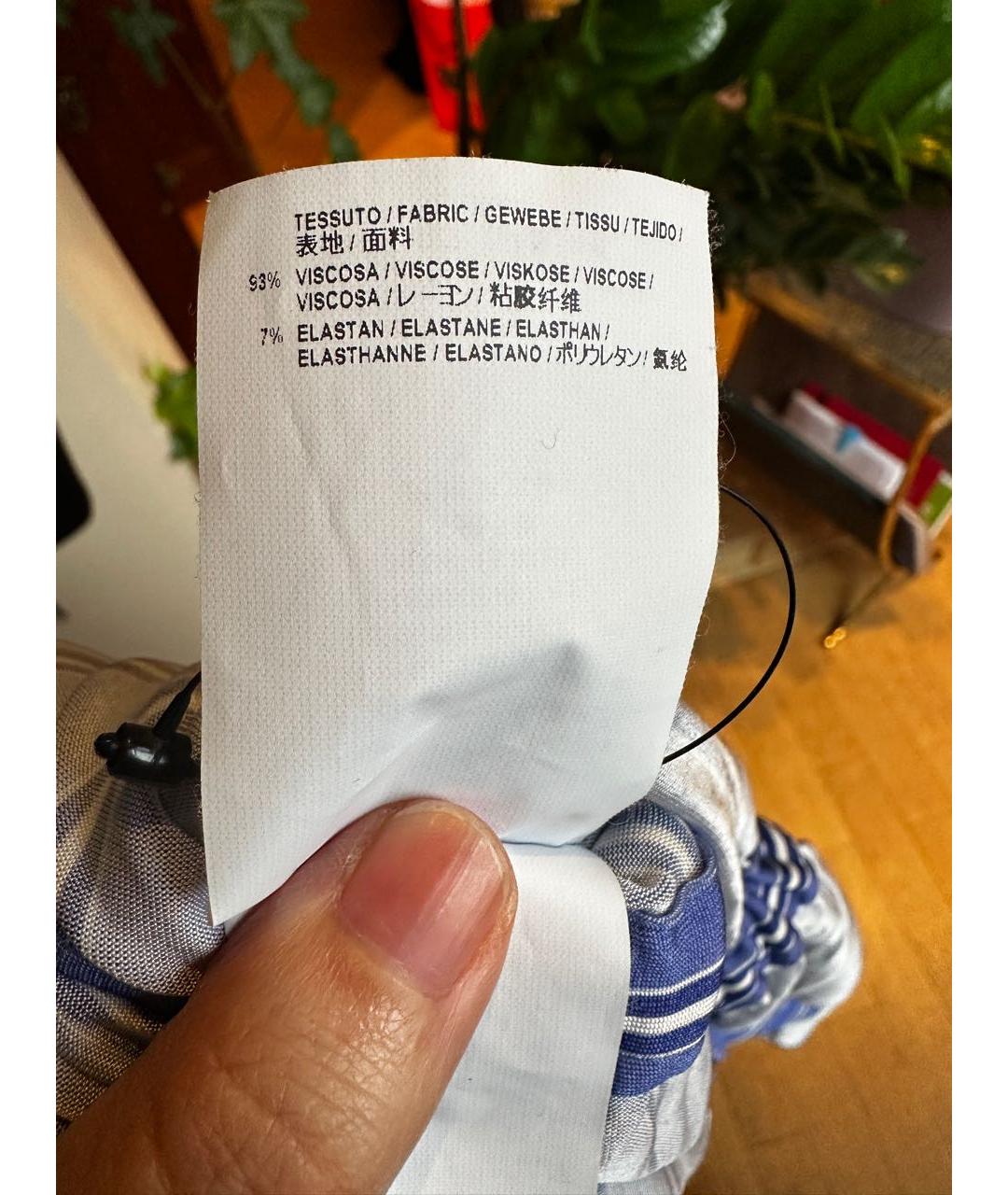 BALENCIAGA Синяя вискозная блузы, фото 4