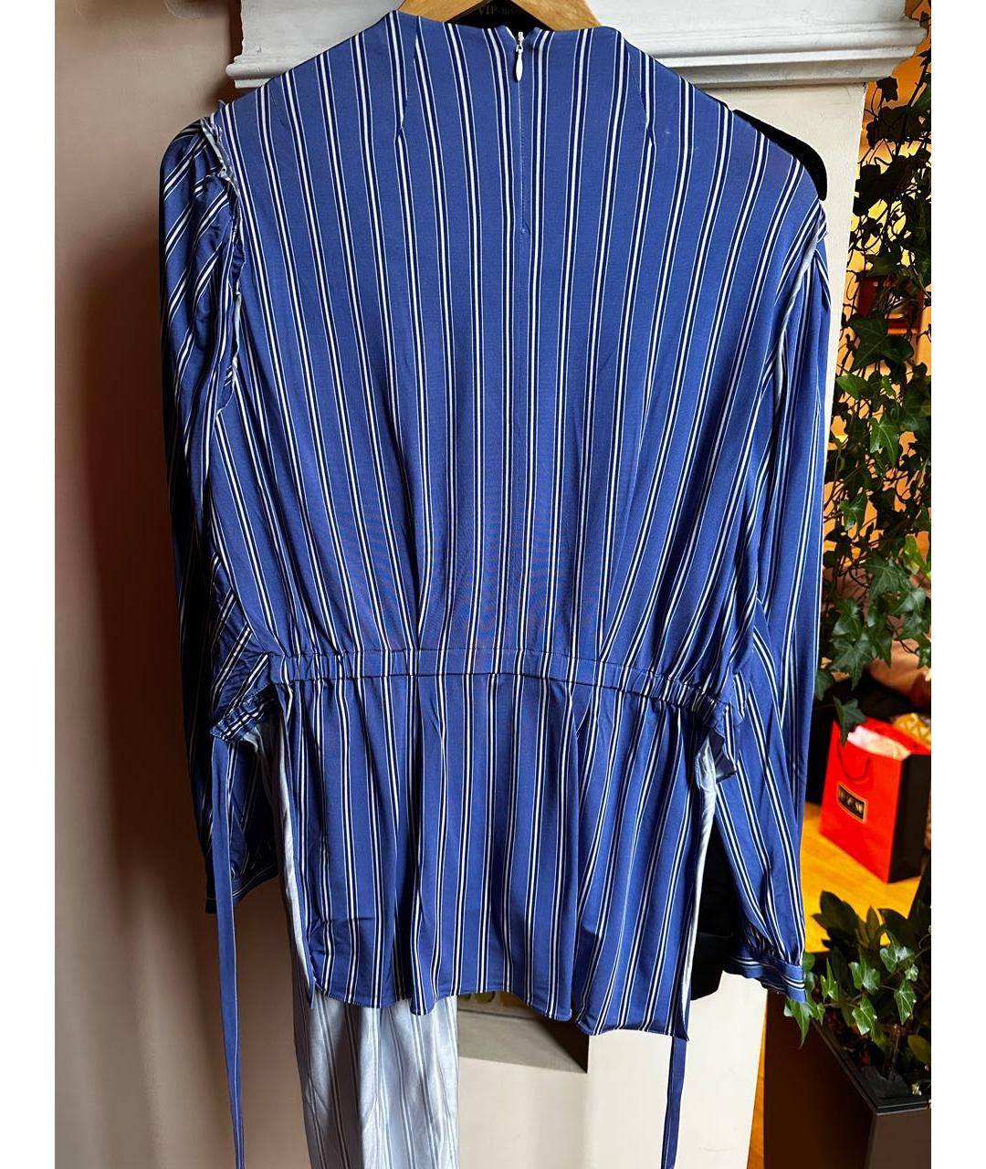 BALENCIAGA Синяя вискозная блузы, фото 2