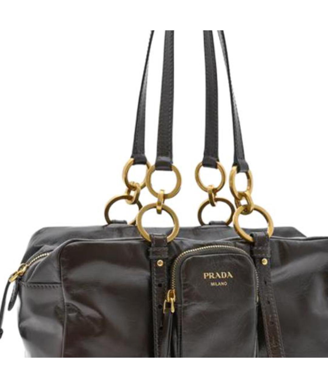 PRADA Коричневая кожаная сумка через плечо, фото 2