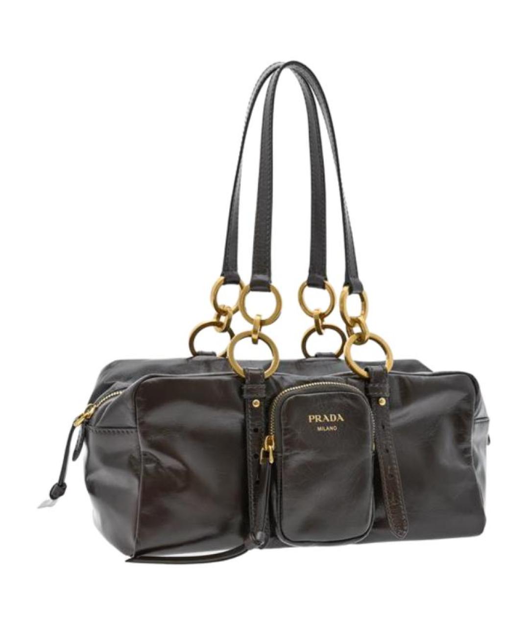 PRADA Коричневая кожаная сумка через плечо, фото 1