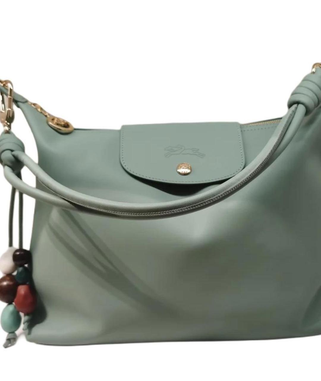 LONGCHAMP Зеленая кожаная сумка через плечо, фото 2