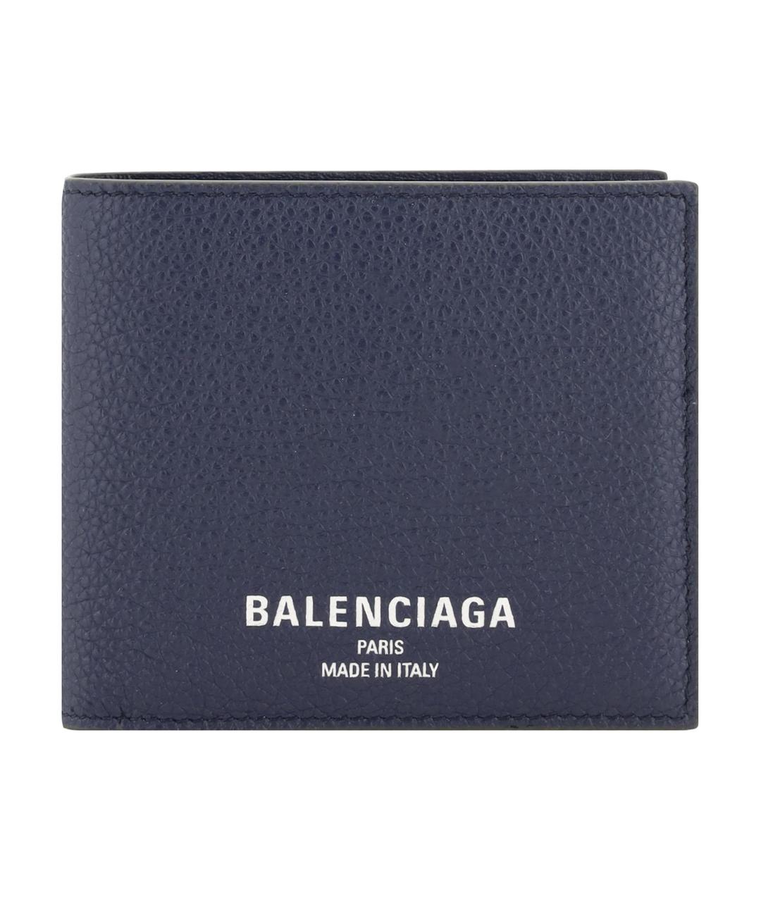 BALENCIAGA Темно-синий кожаный кошелек, фото 1