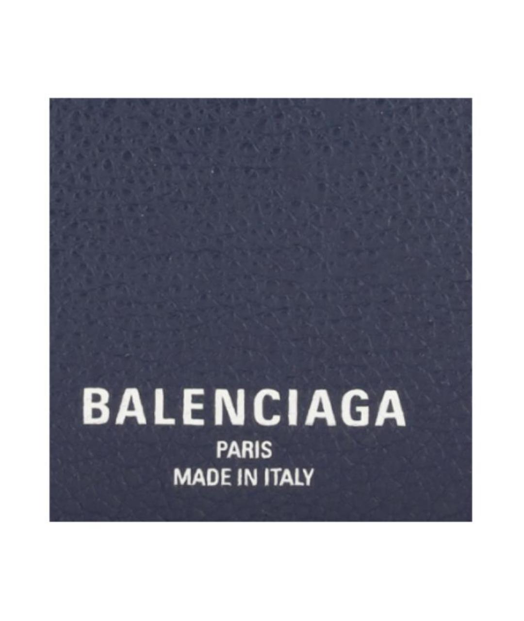 BALENCIAGA Темно-синий кожаный кошелек, фото 4