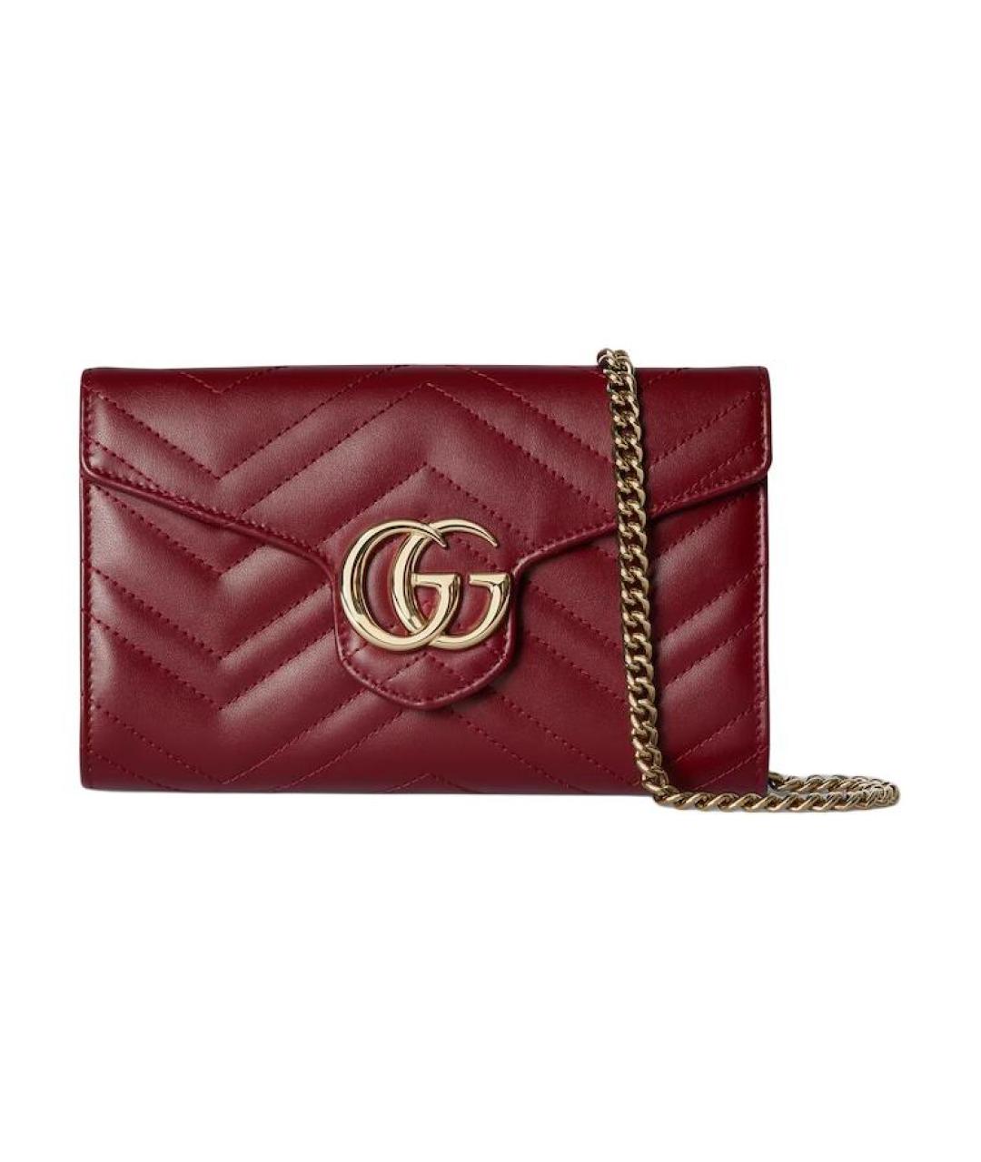 GUCCI Бордовый кожаный кошелек, фото 1