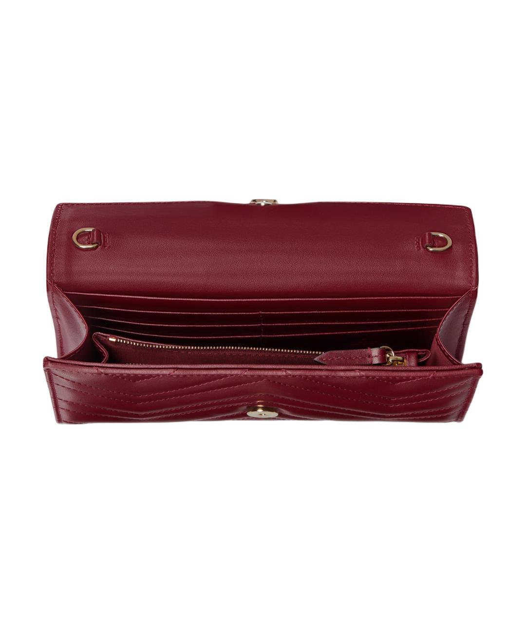 GUCCI Бордовый кожаный кошелек, фото 5