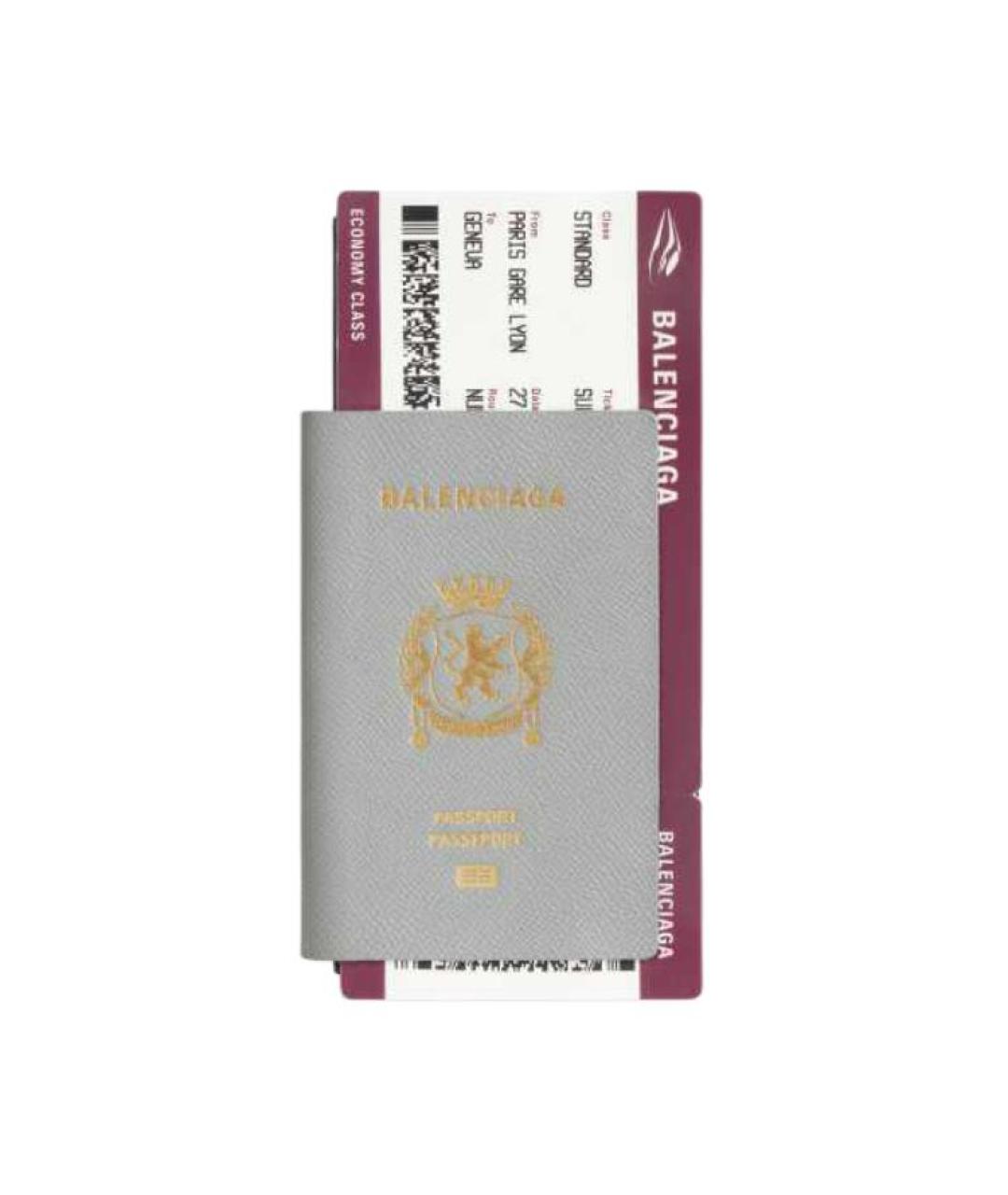 BALENCIAGA Серый кожаный кошелек, фото 5