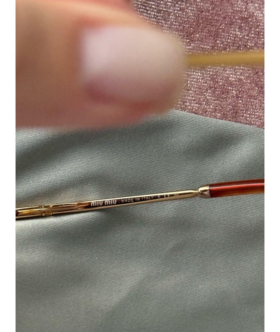 MIU MIU Коричневые металлические солнцезащитные очки, фото 7