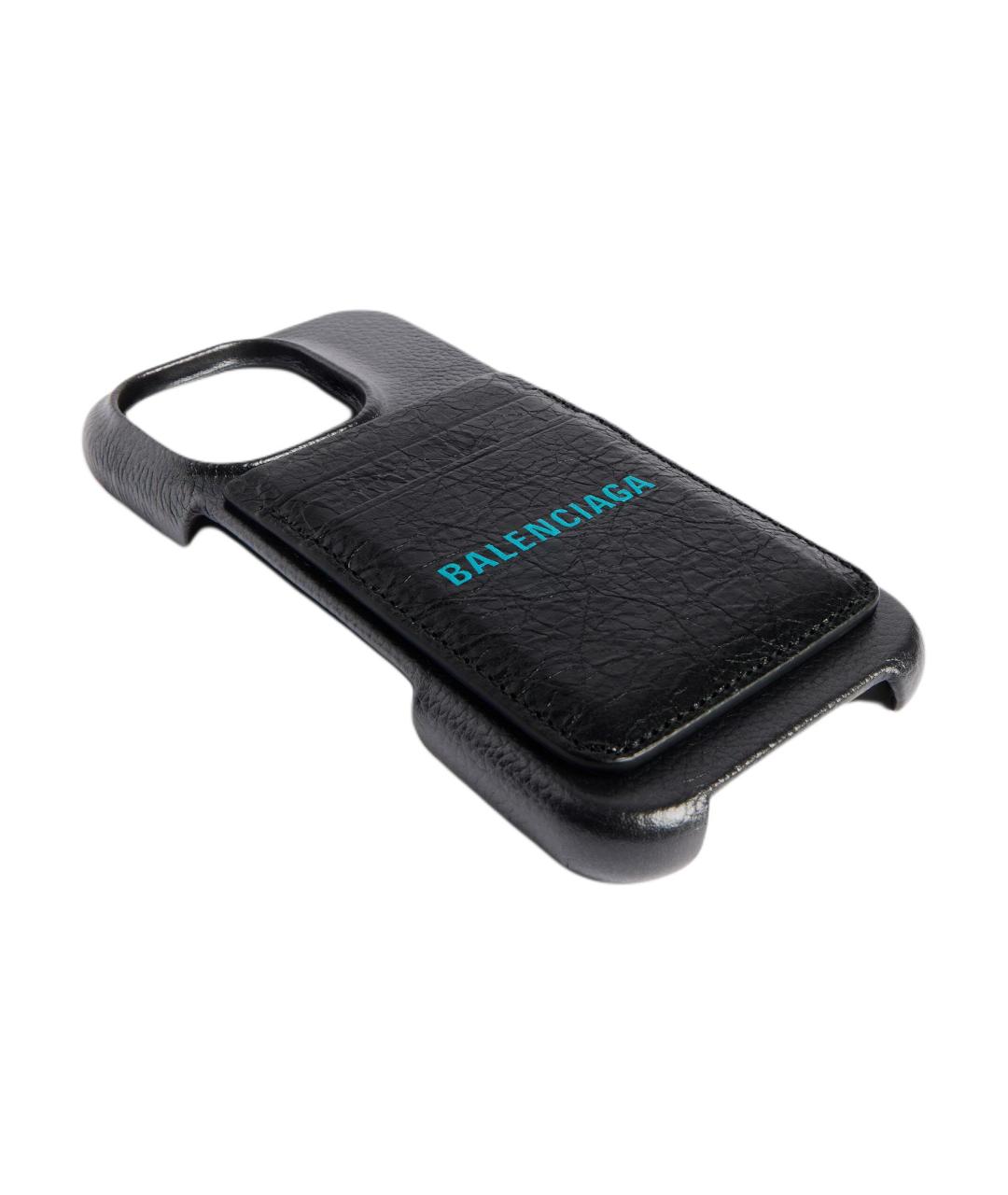 BALENCIAGA Черный кожаный кардхолдер, фото 4