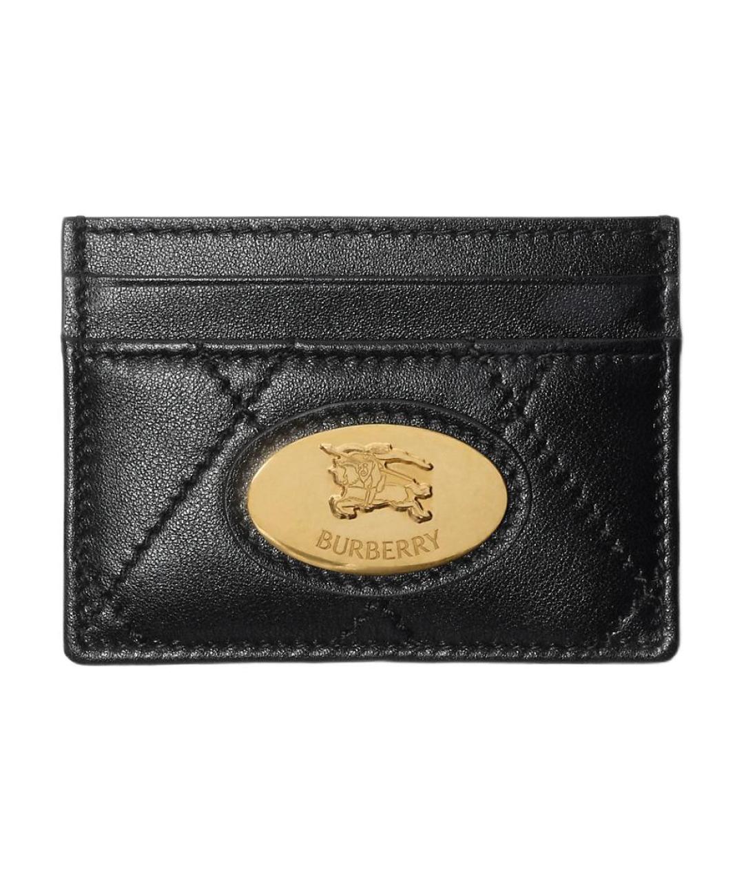 BURBERRY Черный кожаный кардхолдер, фото 1