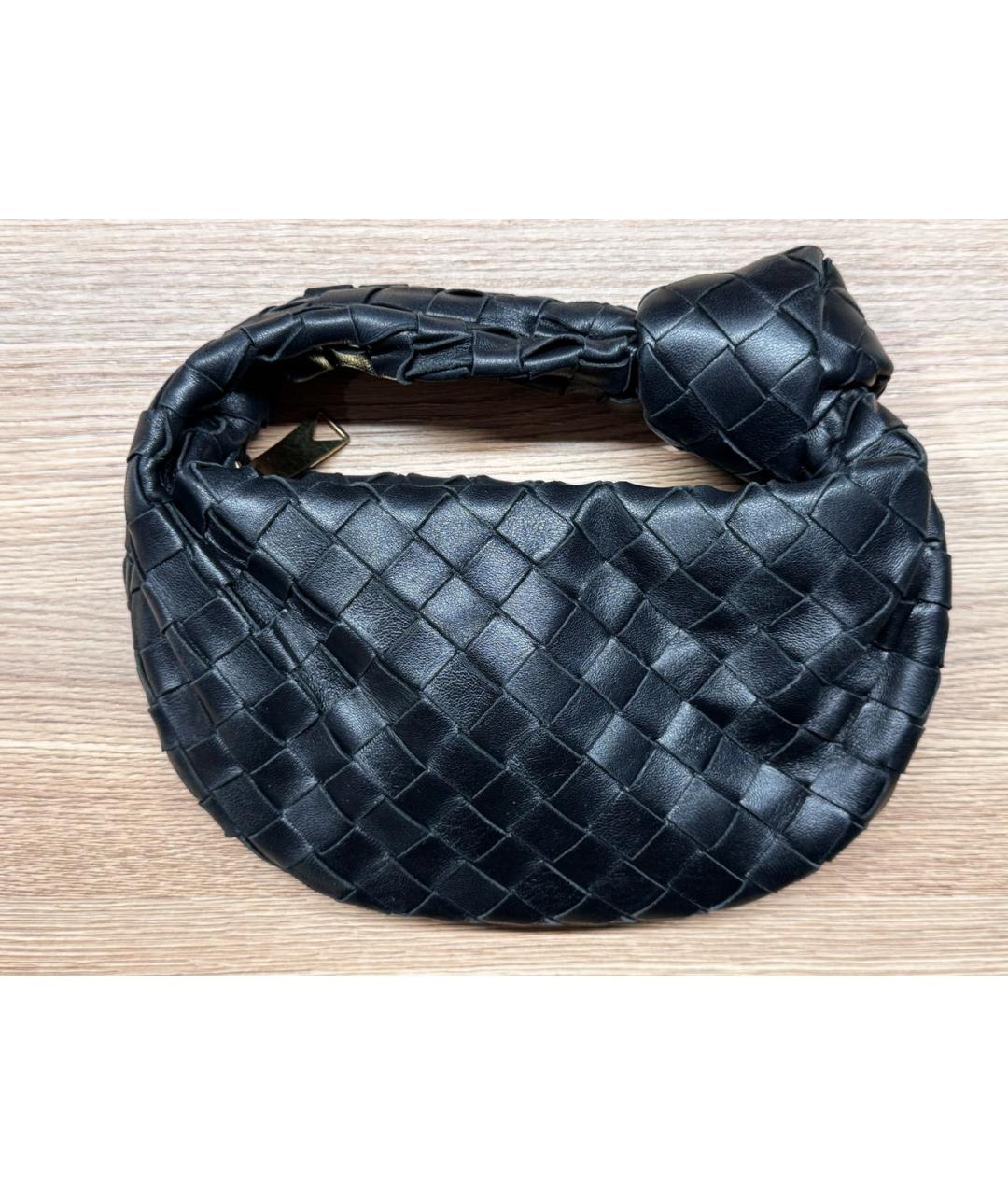 BOTTEGA VENETA Черная кожаная сумка с короткими ручками, фото 2