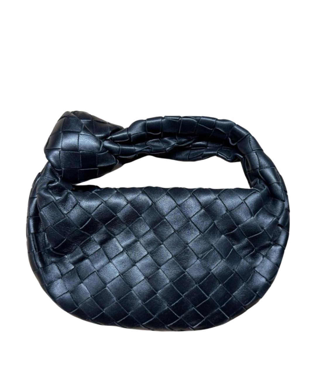 BOTTEGA VENETA Черная кожаная сумка с короткими ручками, фото 1