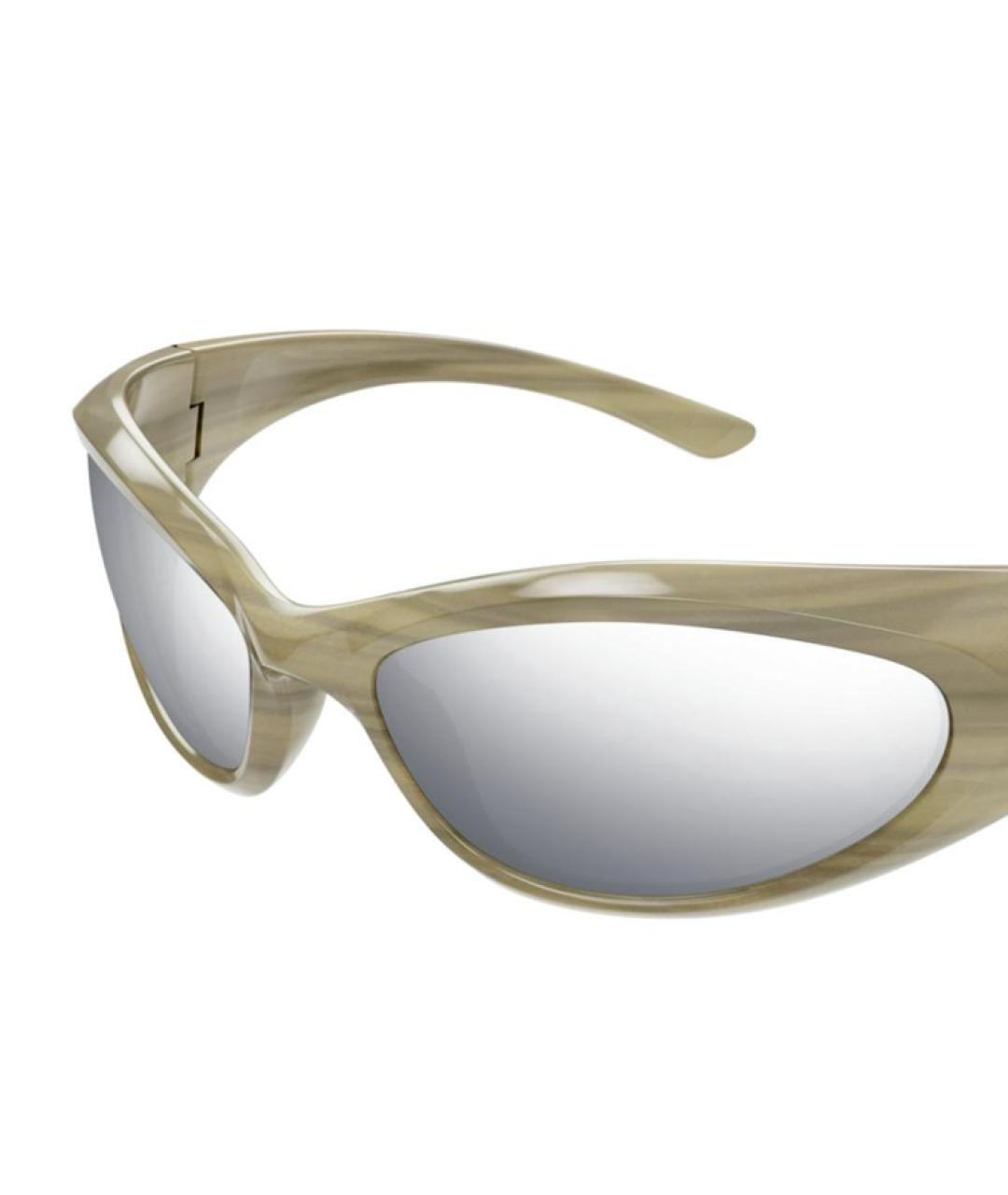 BALENCIAGA Бежевые пластиковые солнцезащитные очки, фото 3