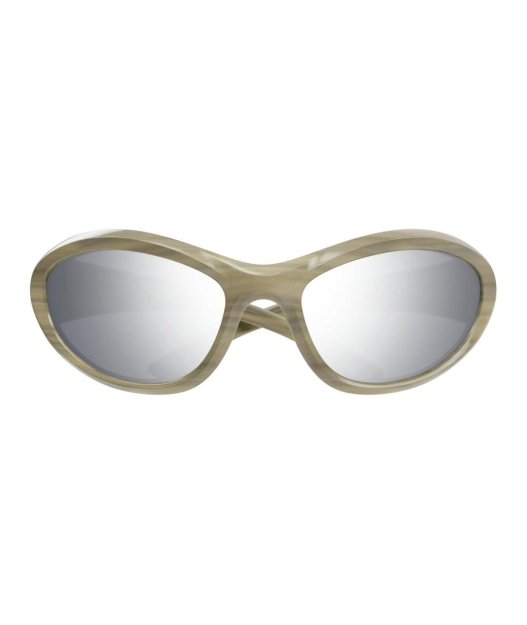 BALENCIAGA Бежевые пластиковые солнцезащитные очки, фото 2