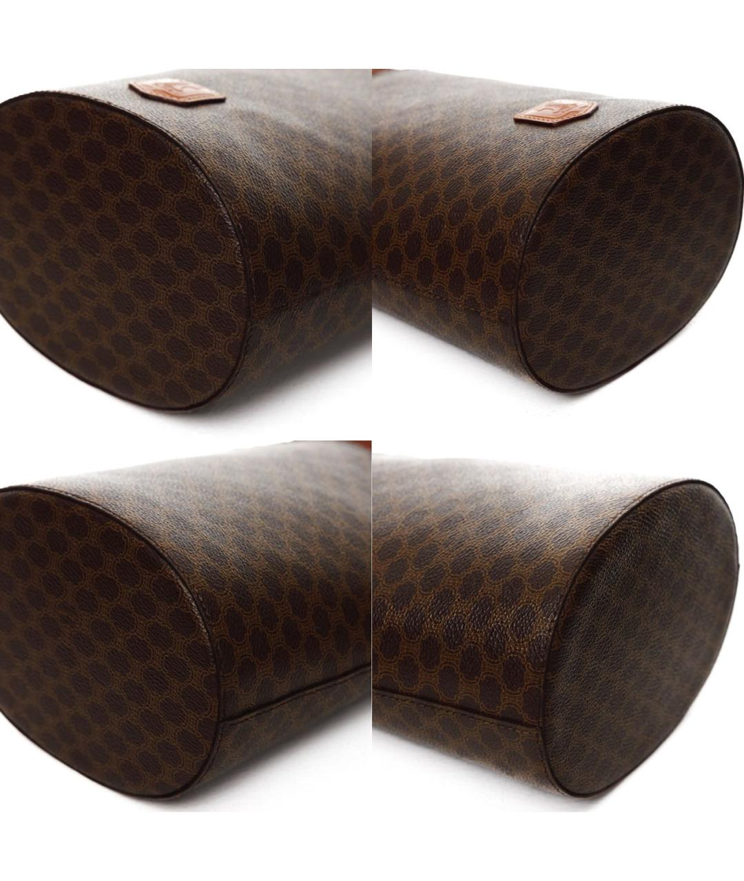 CELINE Коричневая кожаная сумка с короткими ручками, фото 5