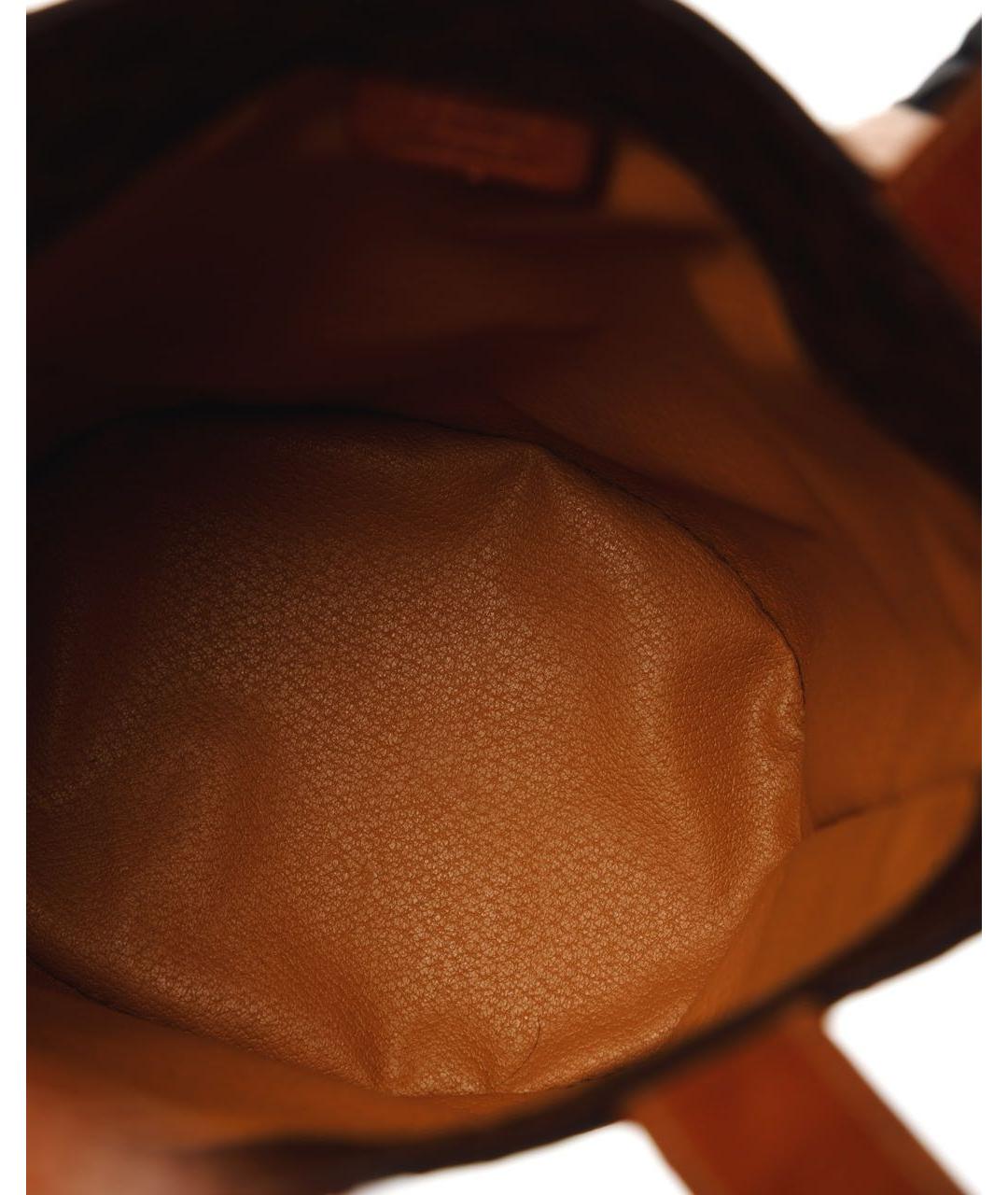 CELINE Коричневая кожаная сумка с короткими ручками, фото 8