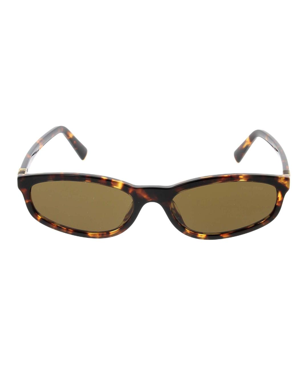 MIU MIU Коричневые металлические солнцезащитные очки, фото 1