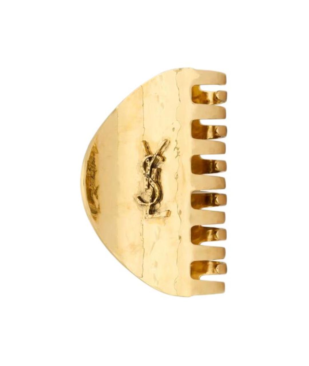 SAINT LAURENT Золотая заколка, фото 1