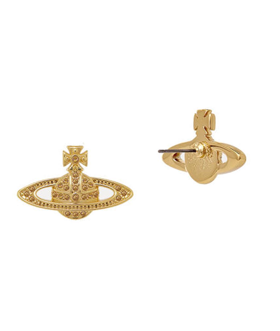 VIVIENNE WESTWOOD Золотые латунные серьги, фото 2