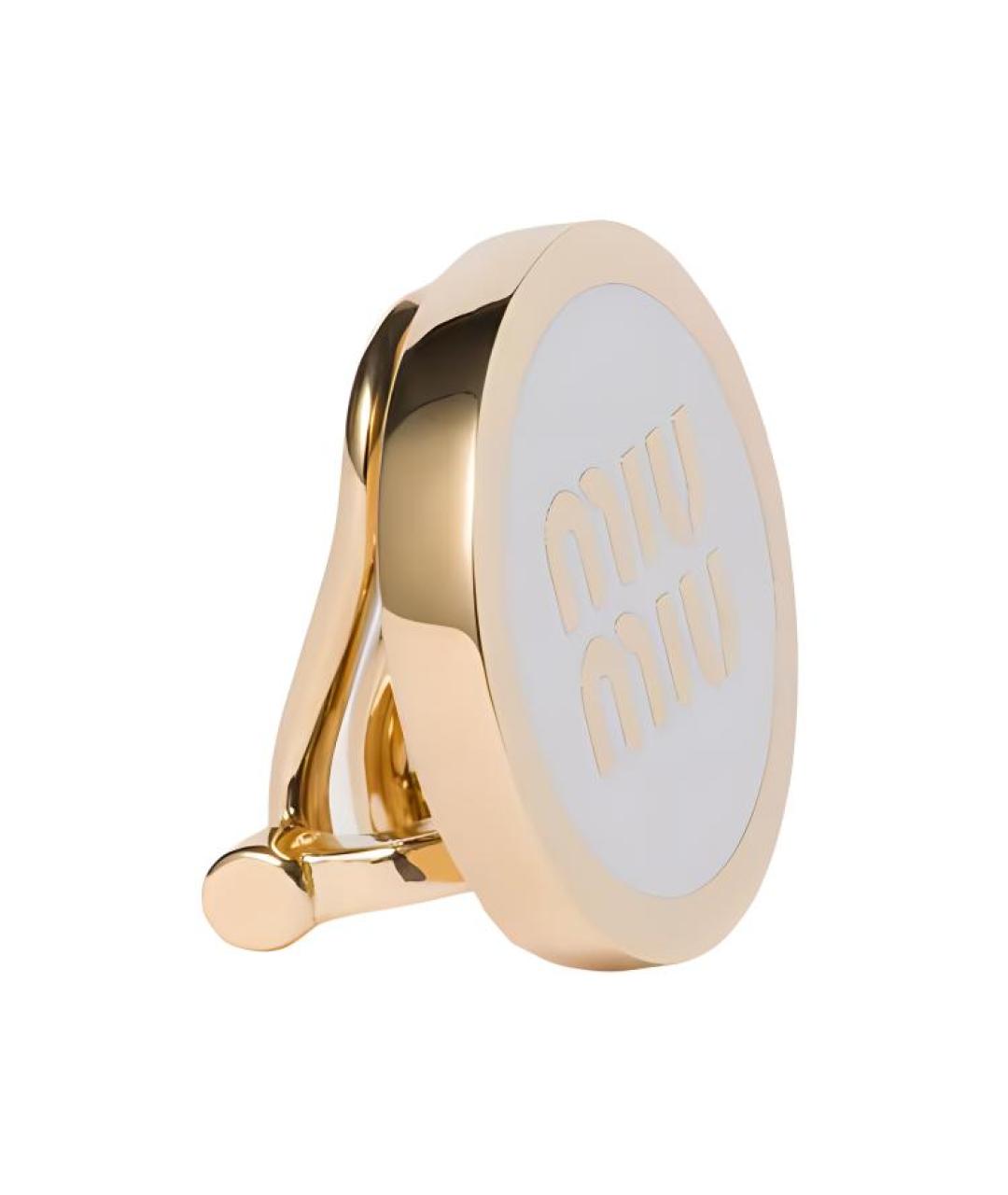 MIU MIU Золотые металлические серьги, фото 2