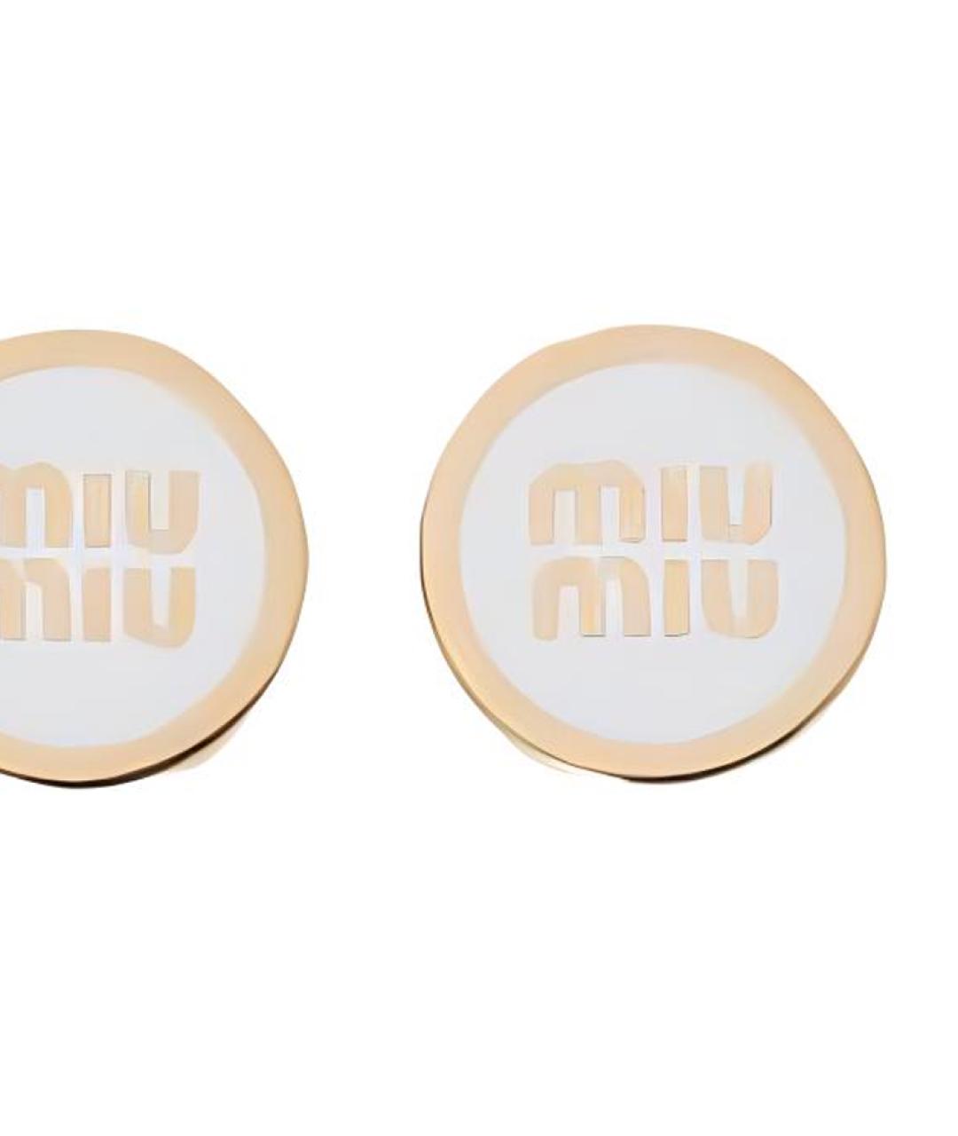 MIU MIU Золотые металлические серьги, фото 3