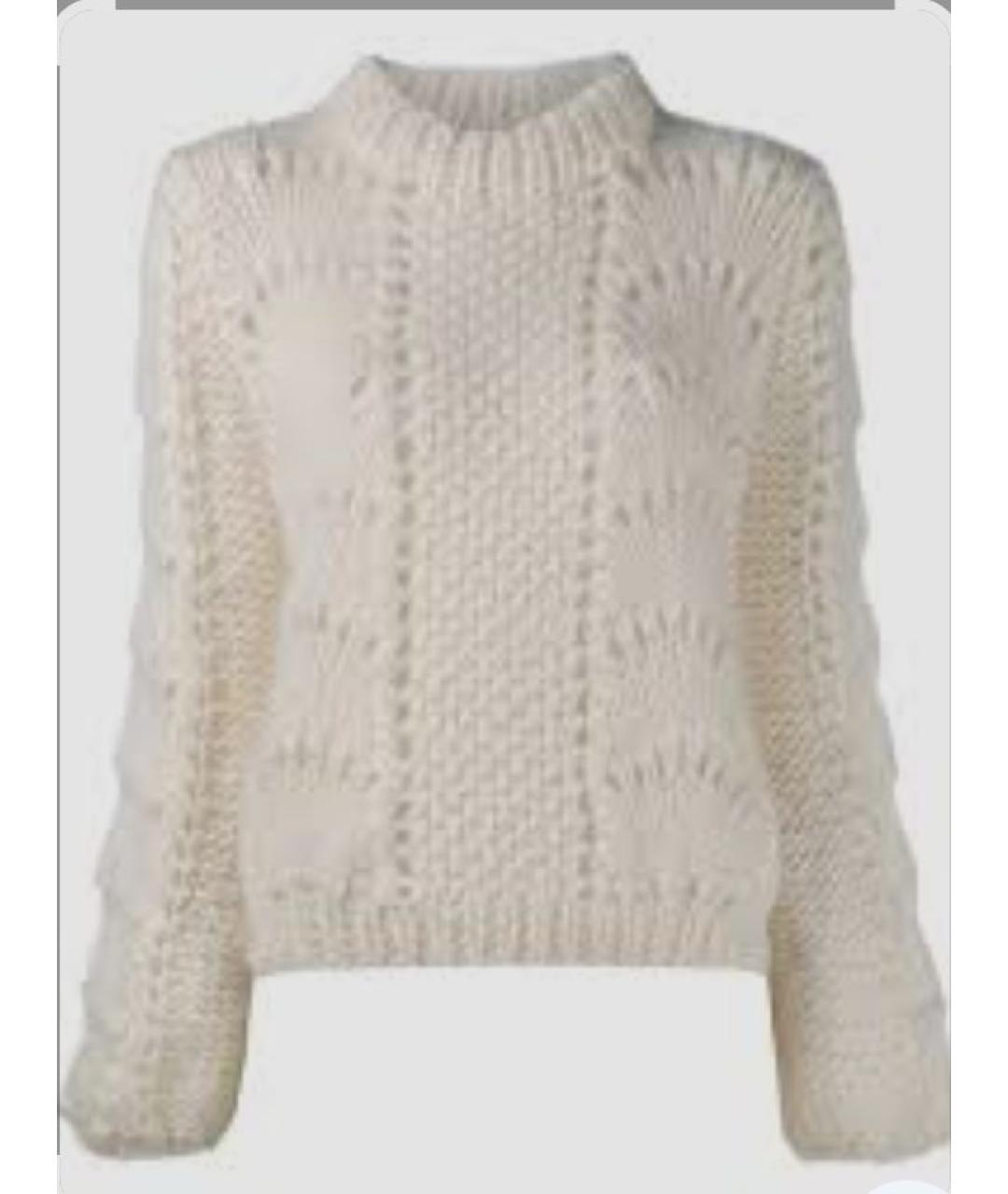 GANNI Белый шерстяной джемпер / свитер, фото 8