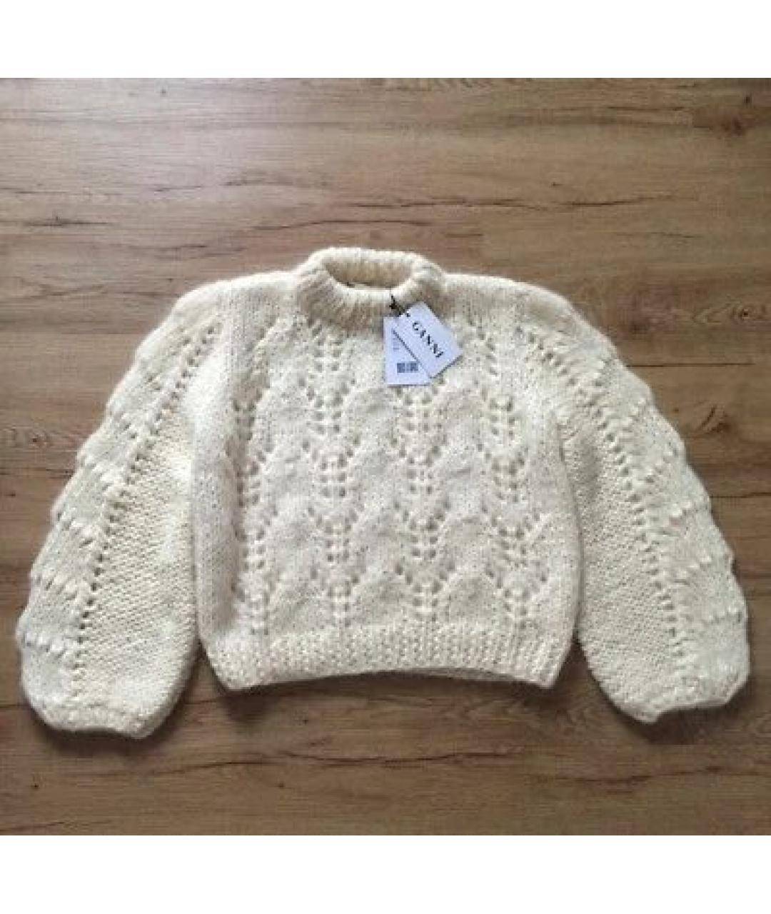 GANNI Белый шерстяной джемпер / свитер, фото 5