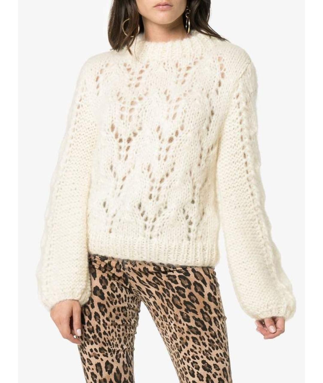 GANNI Белый шерстяной джемпер / свитер, фото 2