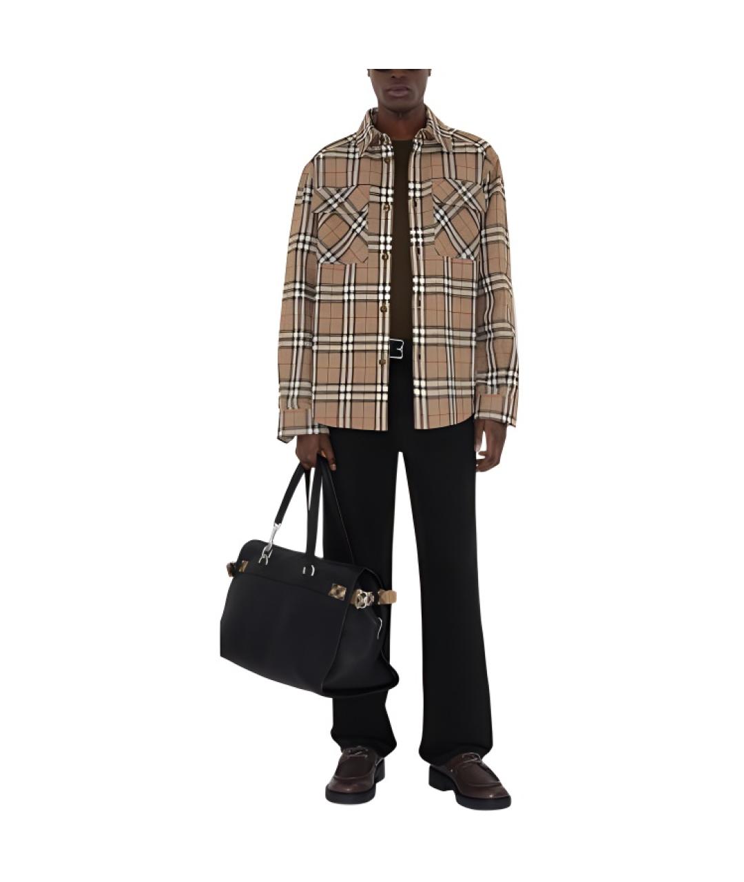 BURBERRY Бежевая хлопковая кэжуал рубашка, фото 2