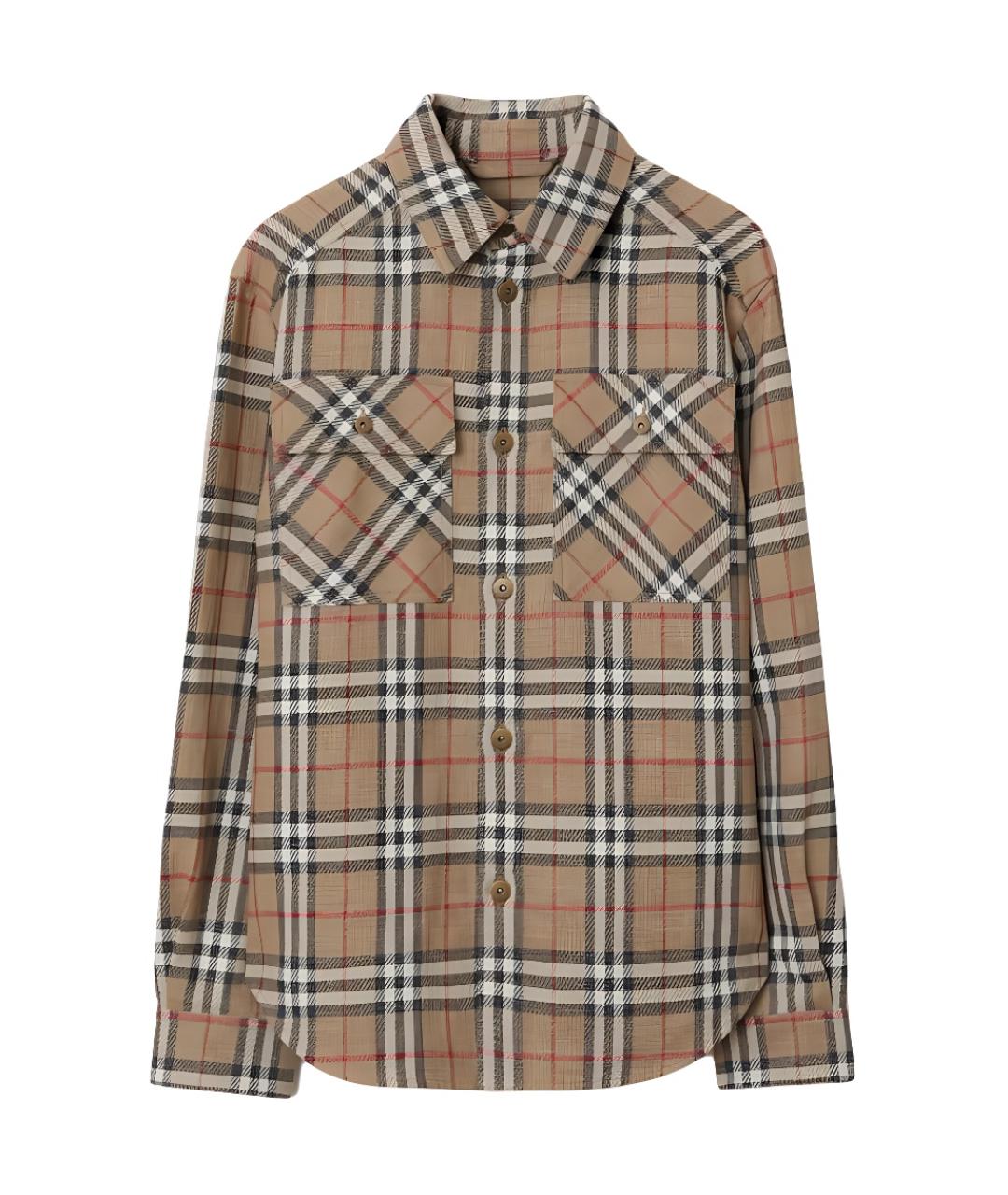 BURBERRY Бежевая хлопковая кэжуал рубашка, фото 1