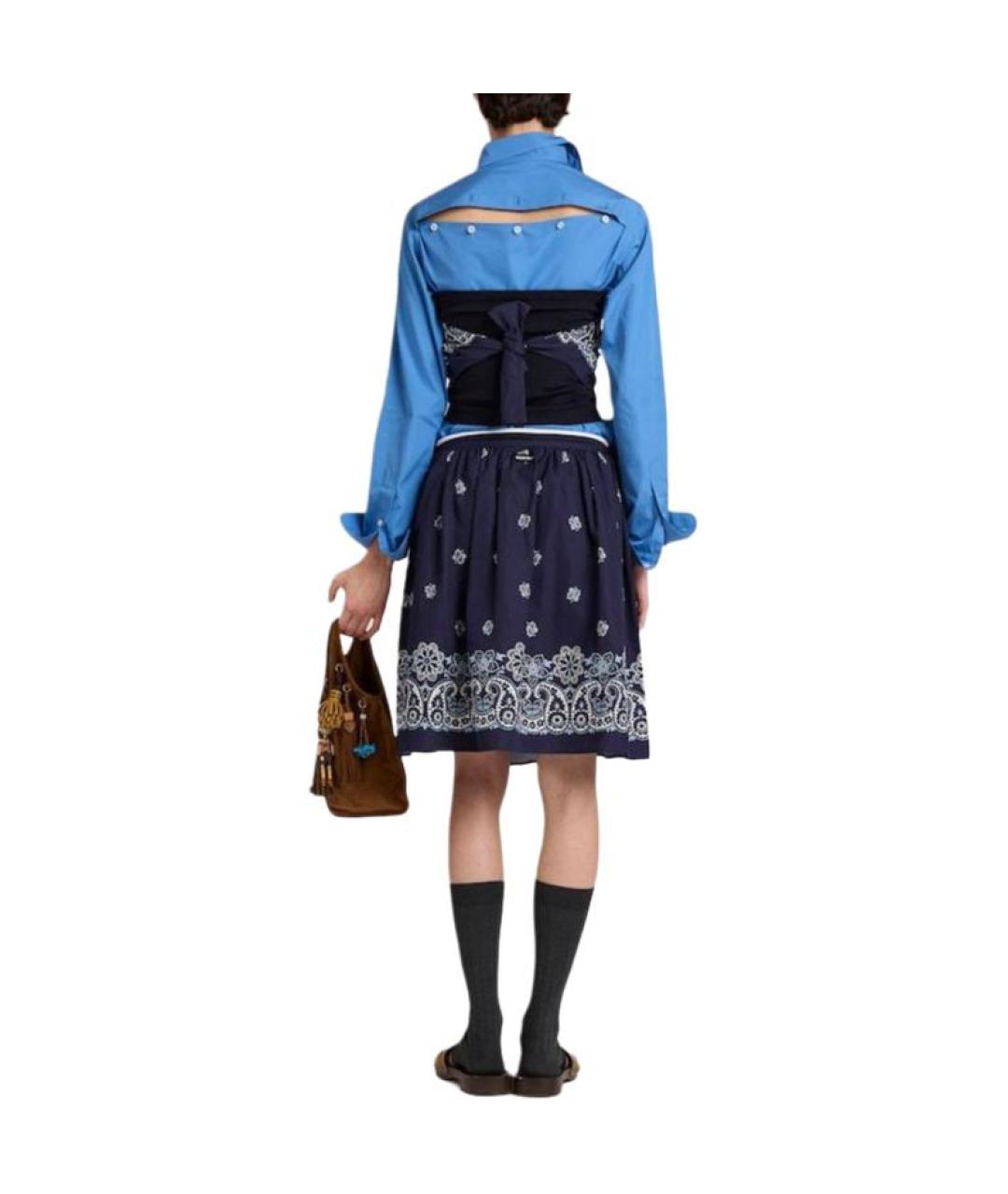 MIU MIU Синяя хлопковая рубашка, фото 3