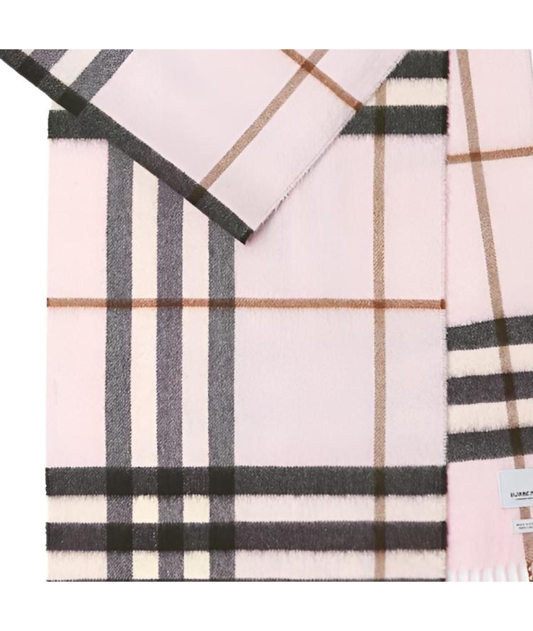 BURBERRY Розовый кашемировый шарф, фото 3