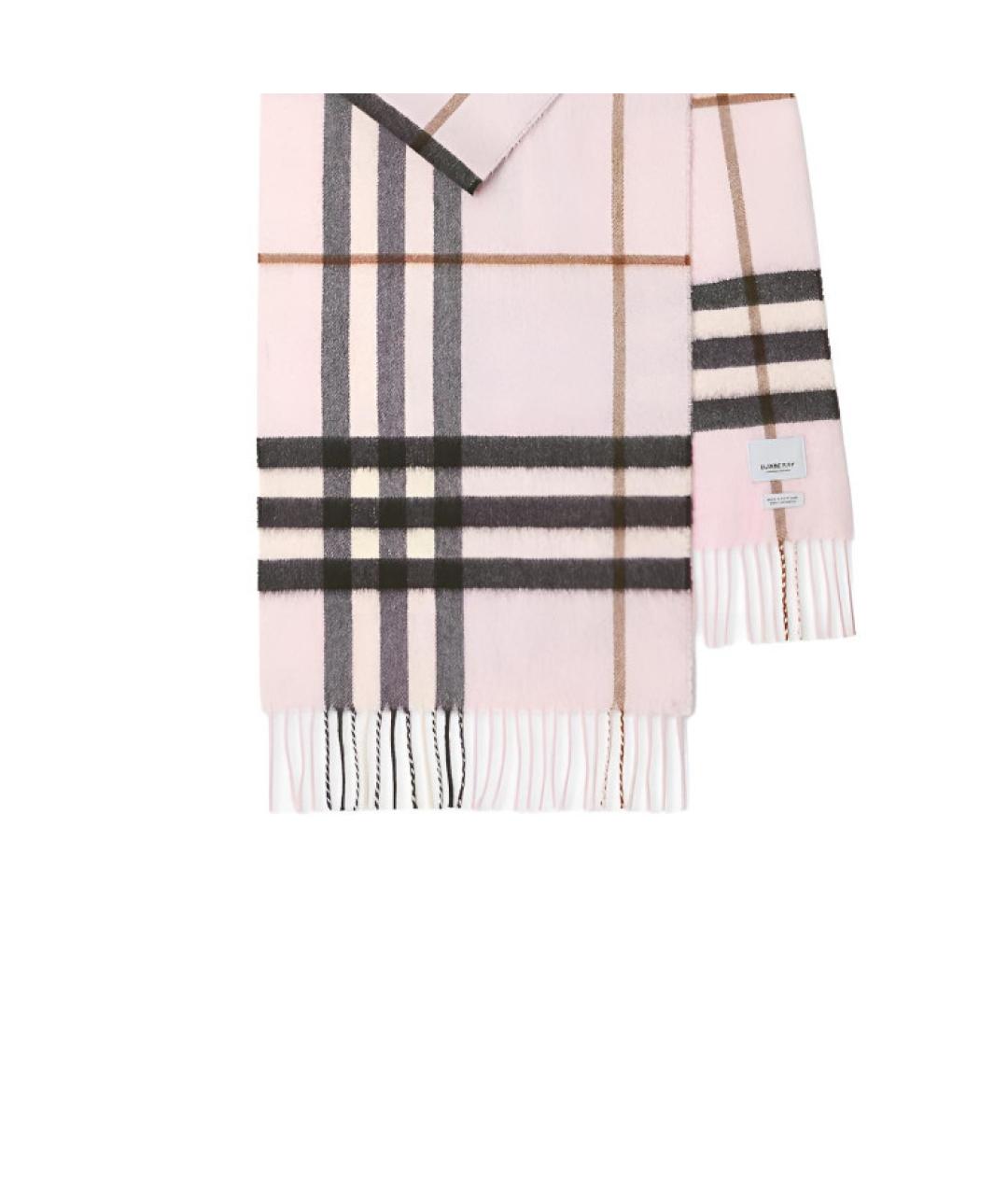 BURBERRY Розовый кашемировый шарф, фото 2