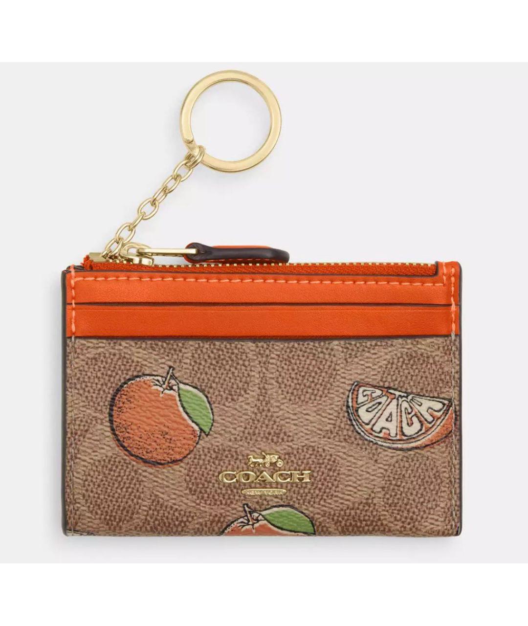 COACH Бежевый кожаный кардхолдер, фото 5
