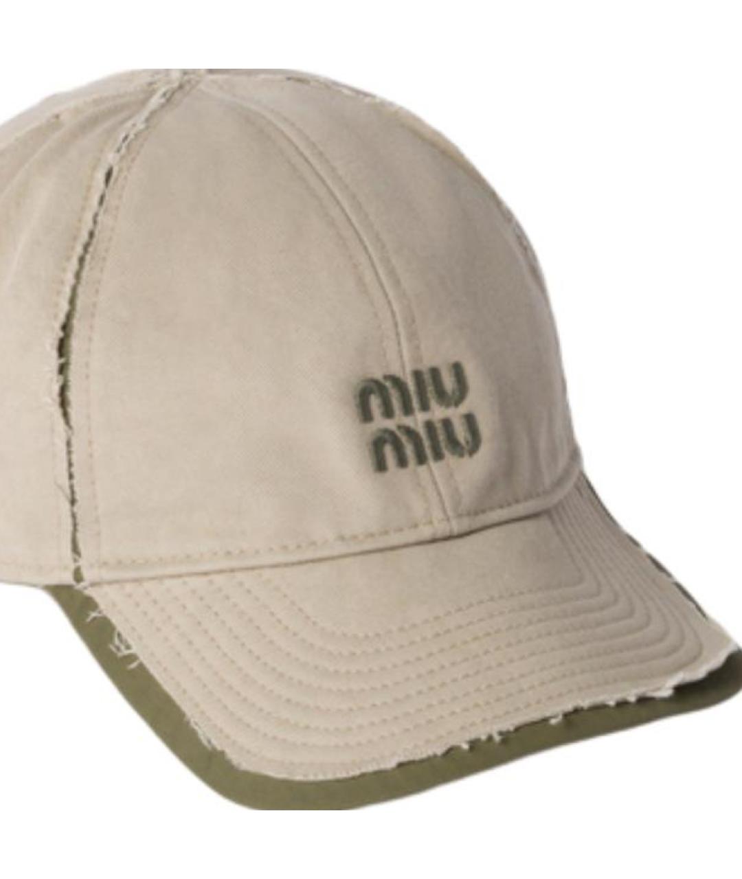 MIU MIU Бежевая кепка, фото 2