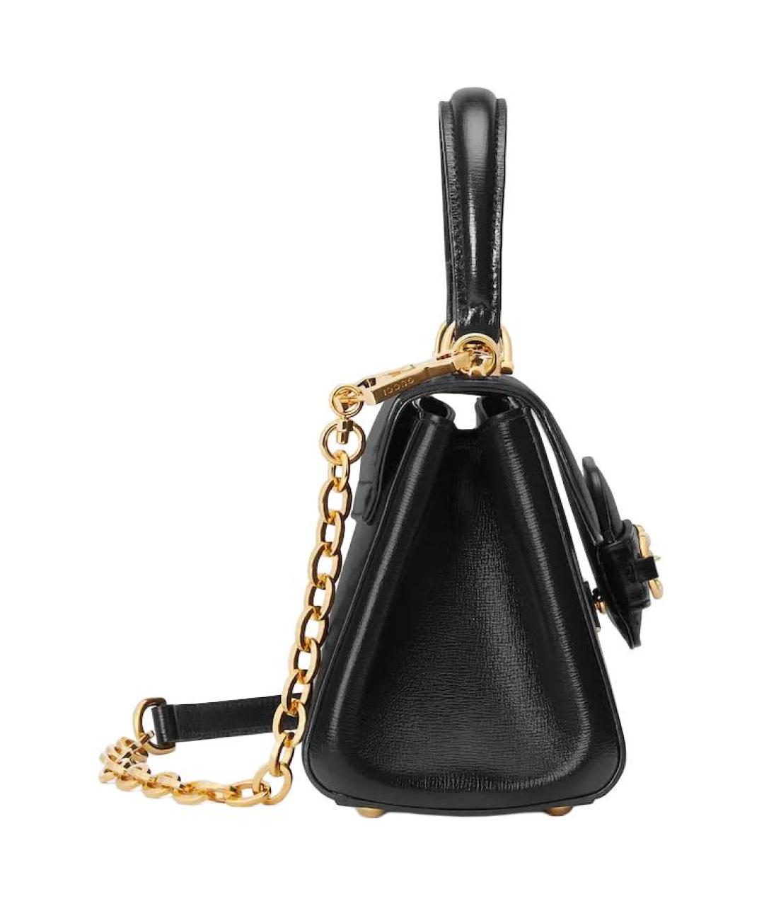 GUCCI Черная кожаная сумка через плечо, фото 4