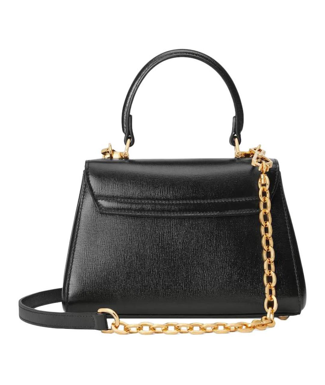 GUCCI Черная кожаная сумка через плечо, фото 5