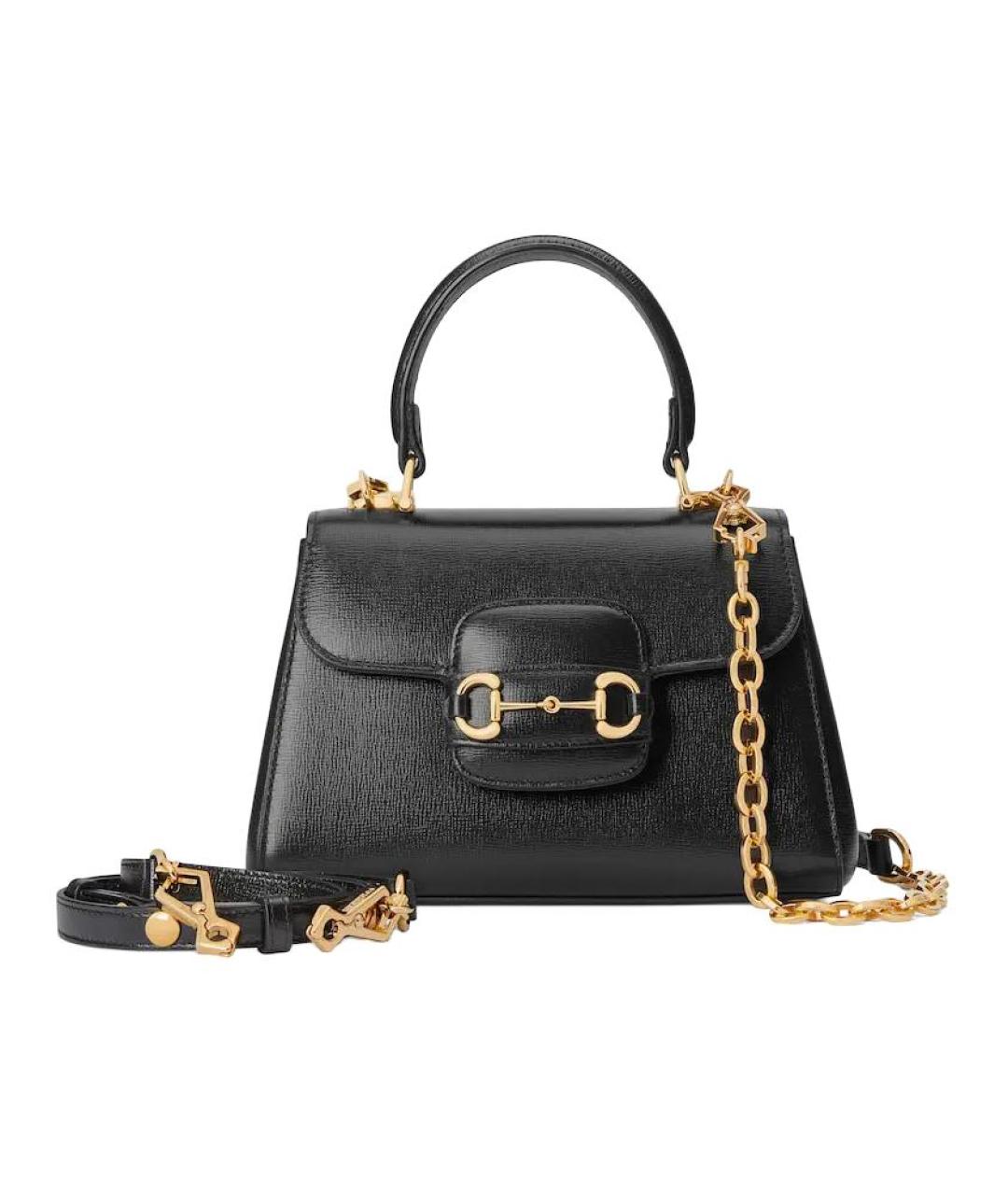 GUCCI Черная кожаная сумка через плечо, фото 2