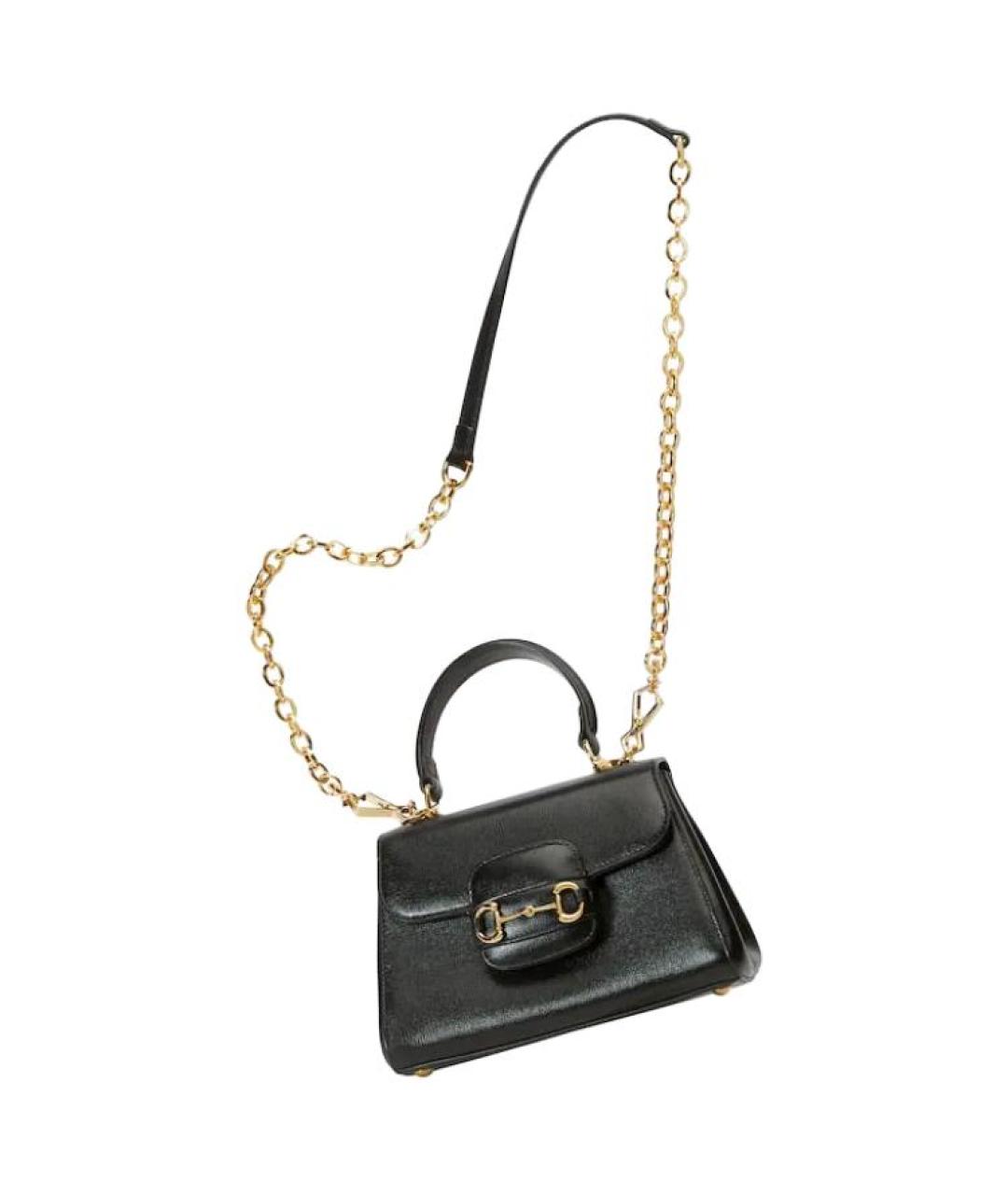 GUCCI Черная кожаная сумка через плечо, фото 6