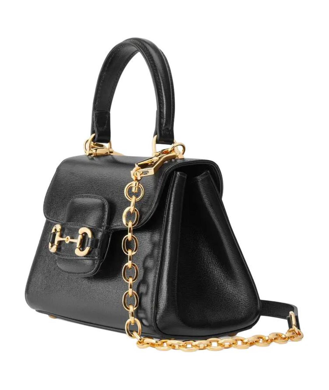 GUCCI Черная кожаная сумка через плечо, фото 3