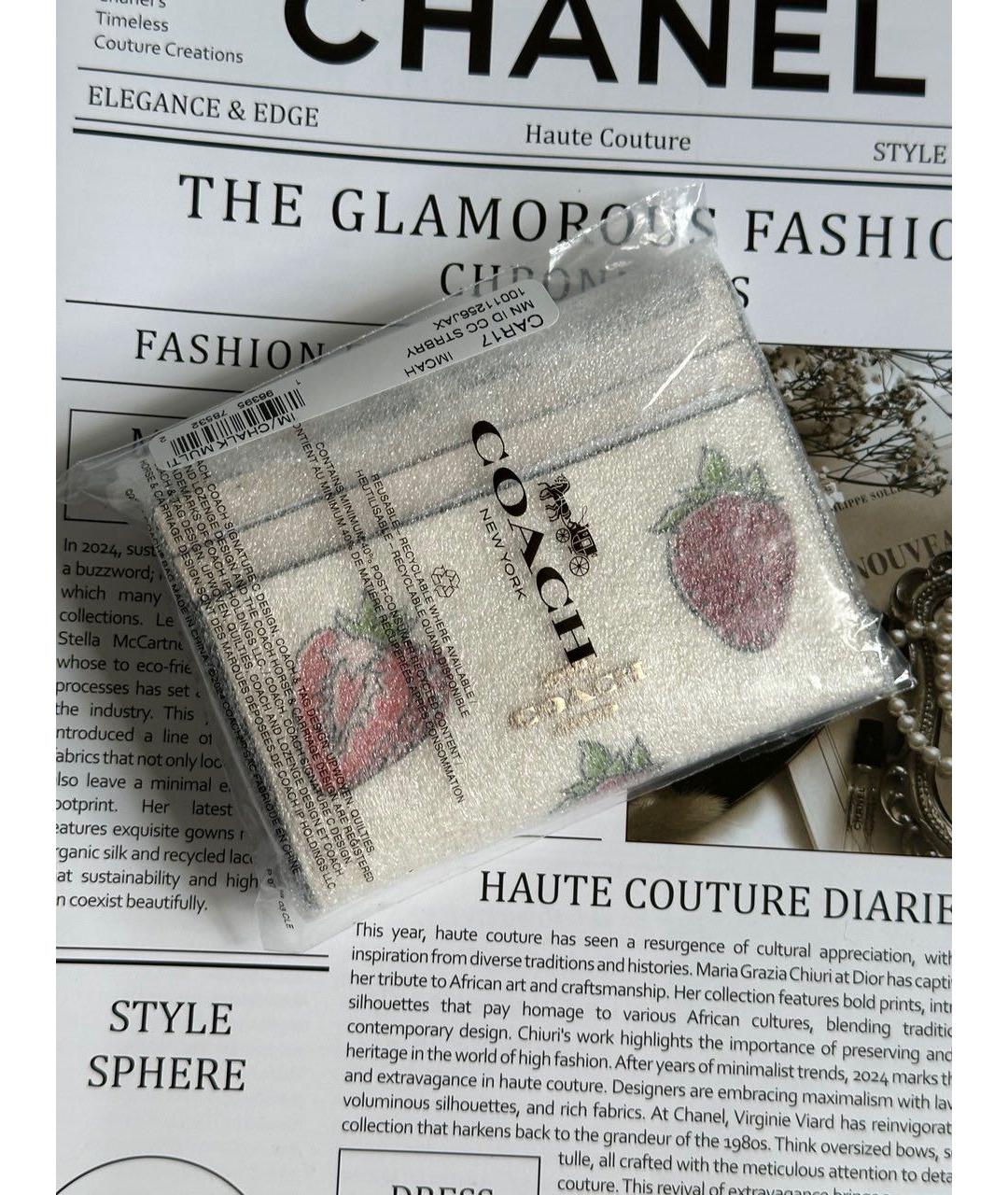 COACH Белый кожаный кардхолдер, фото 3