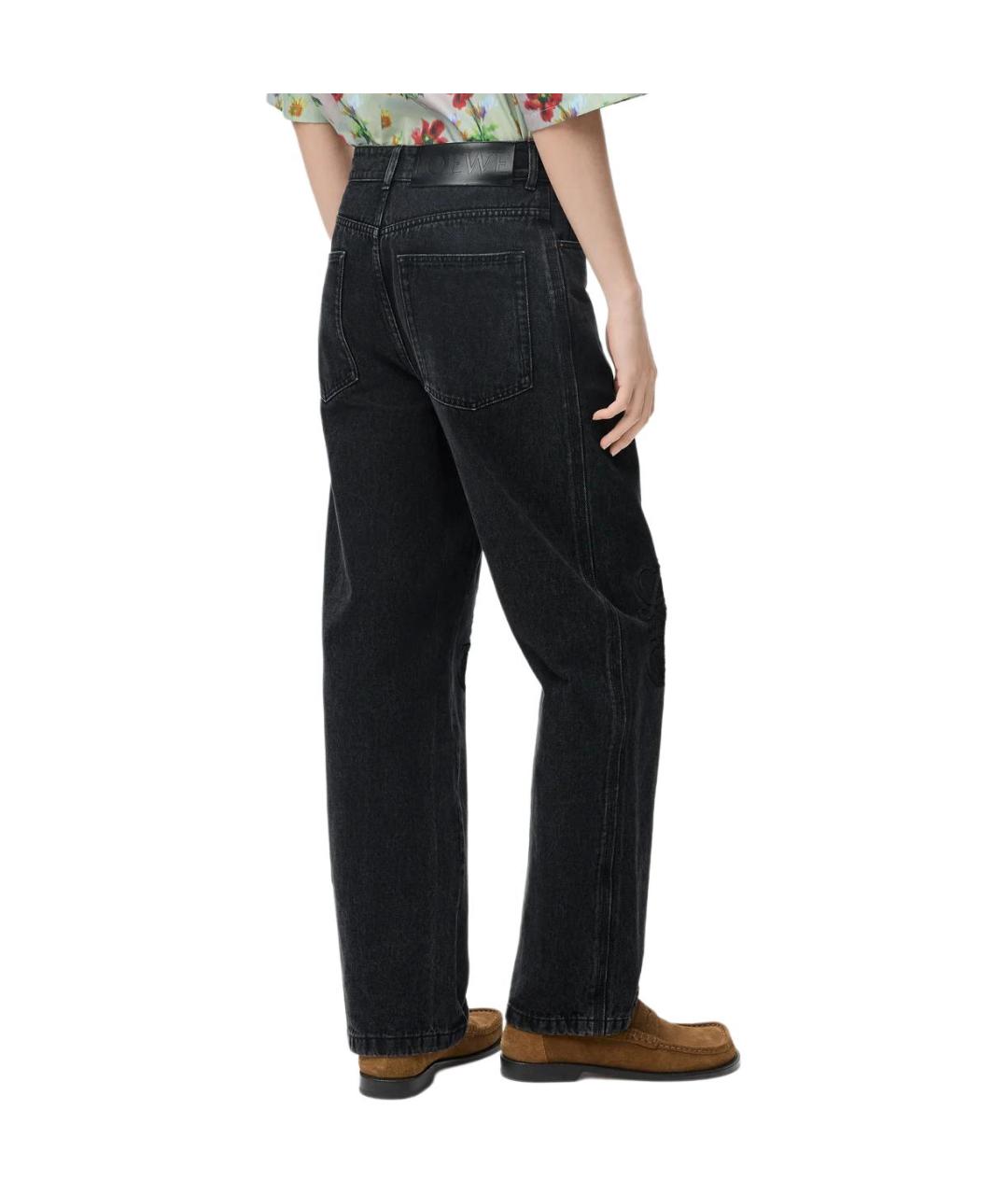 LOEWE Черные хлопковые прямые джинсы, фото 3