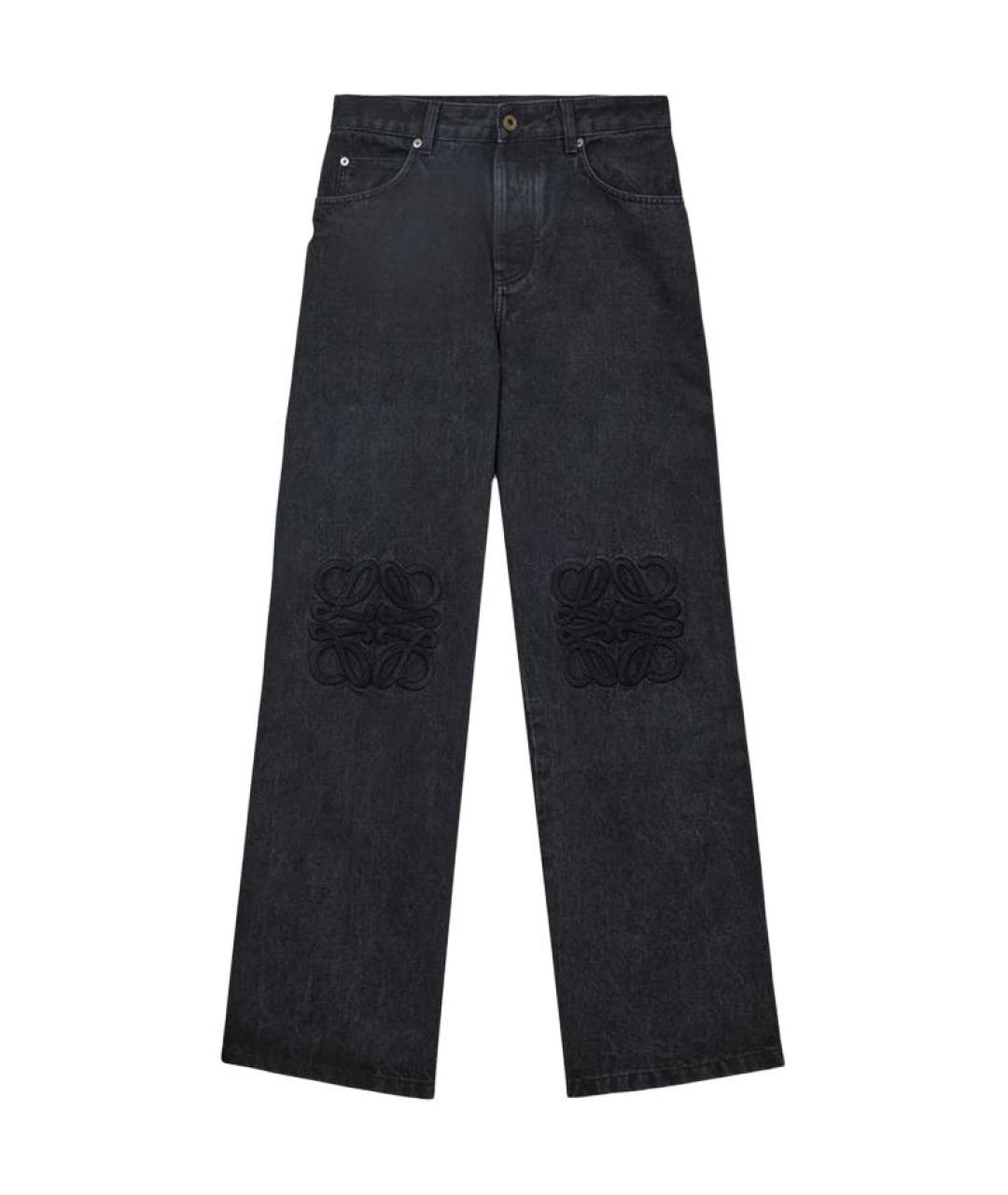 LOEWE Черные хлопковые прямые джинсы, фото 1