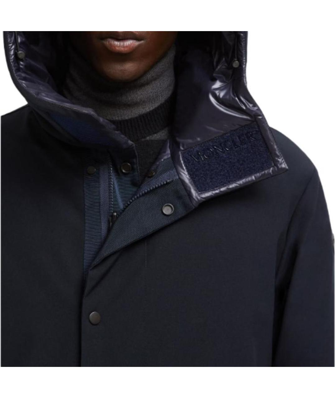 MONCLER Темно-синий пуховик, фото 8
