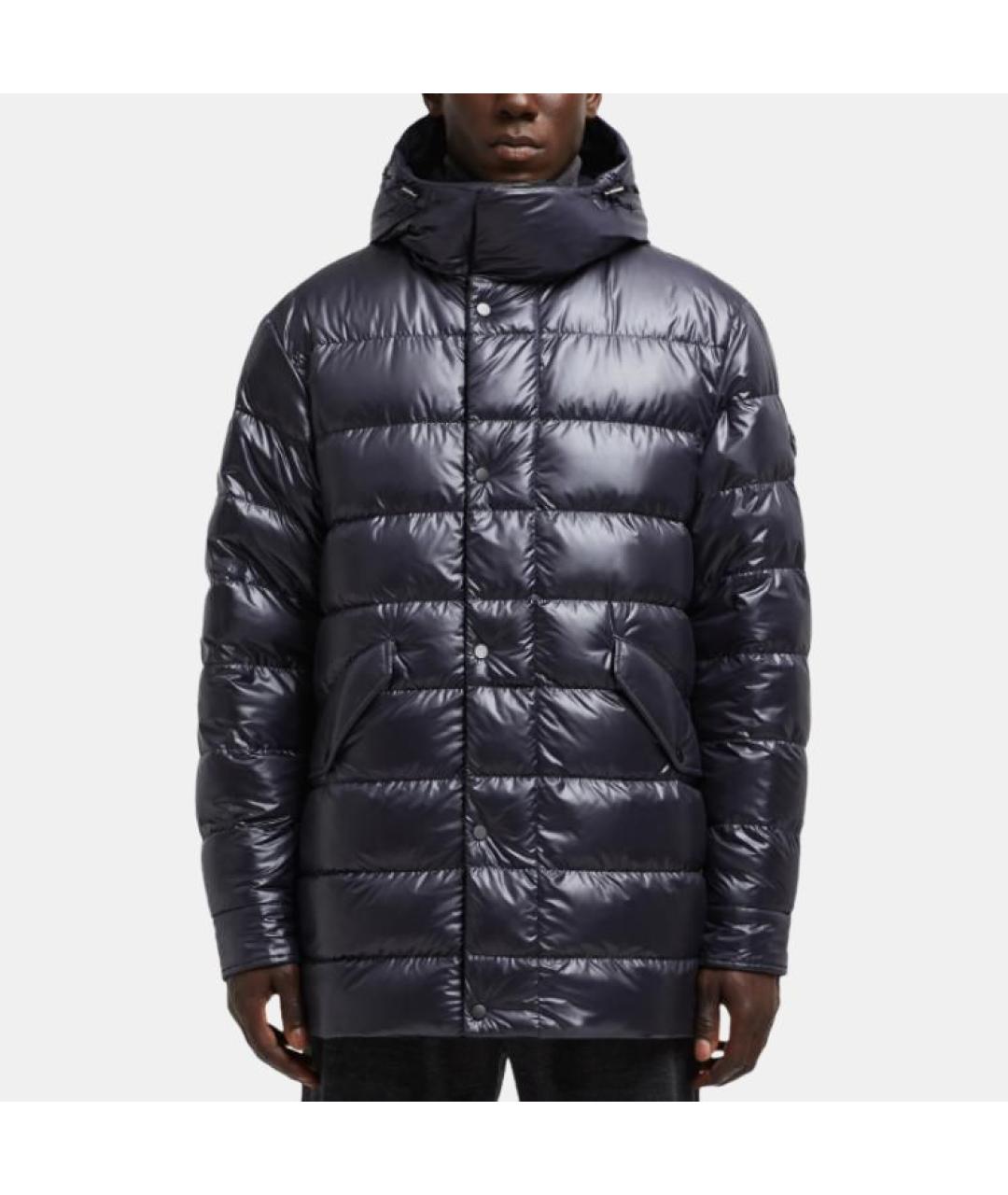 MONCLER Темно-синий пуховик, фото 2