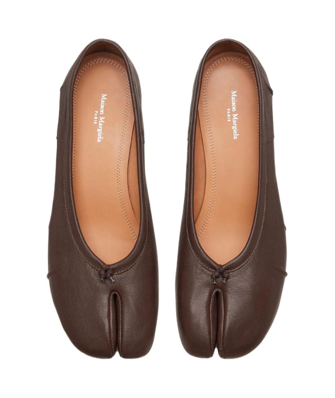 MAISON MARGIELA Коричневые кожаные балетки, фото 4