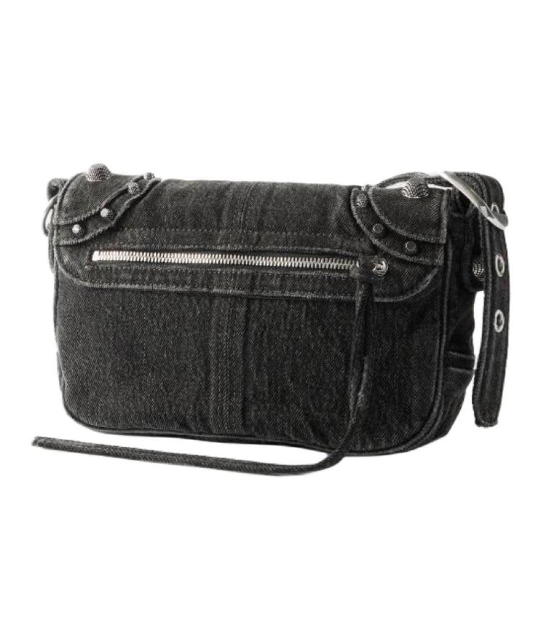 BALENCIAGA Черная тканевая сумка на плечо, фото 2