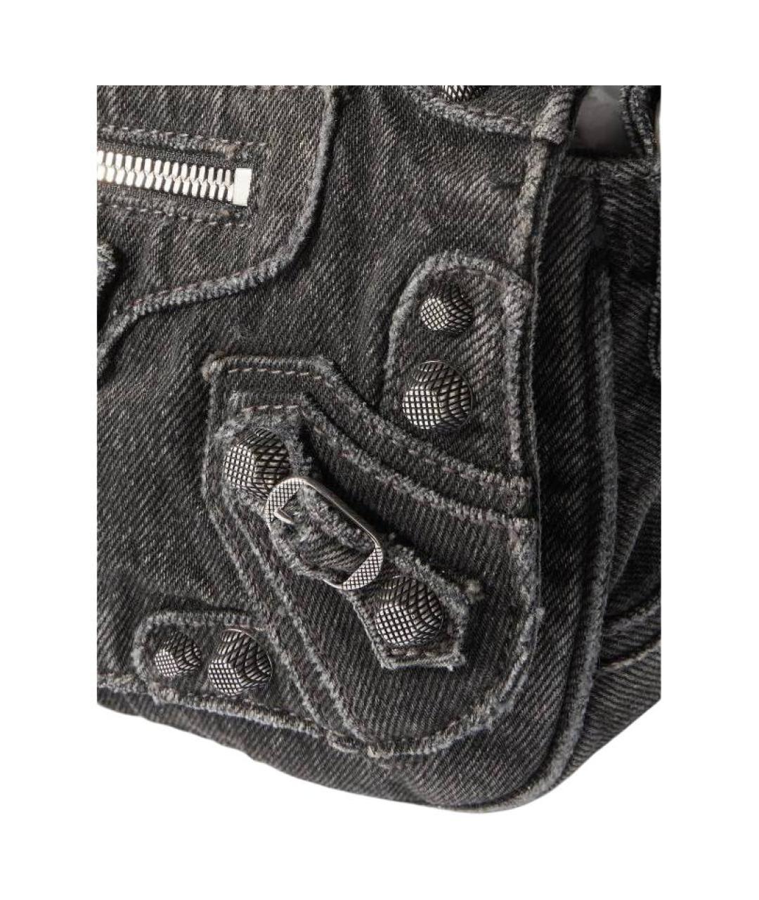 BALENCIAGA Черная тканевая сумка на плечо, фото 3