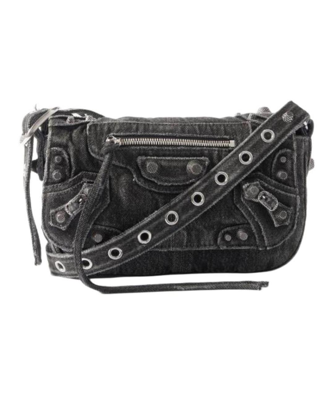 BALENCIAGA Черная тканевая сумка на плечо, фото 1